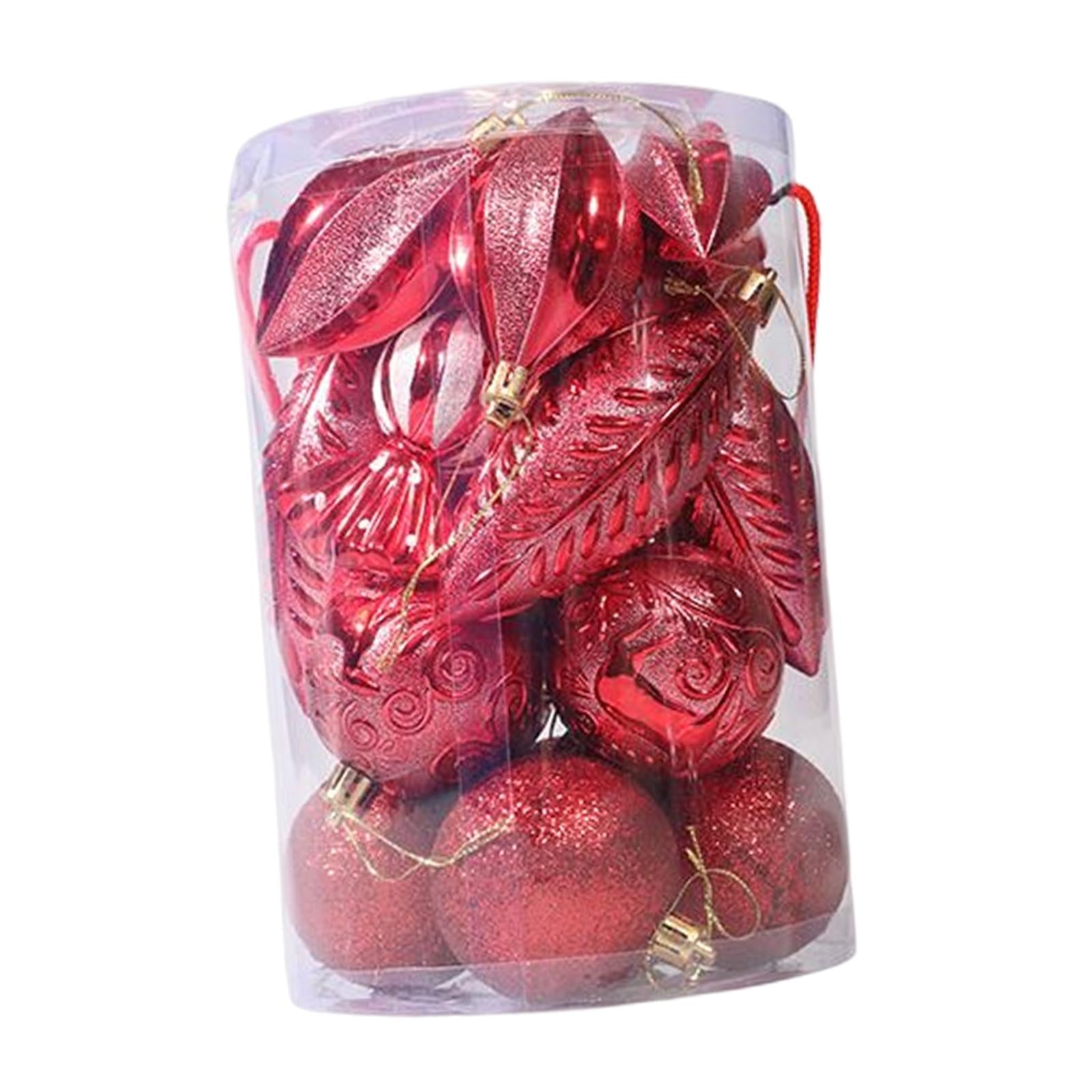 21 Pieces Christmas Balls Ornaments Baubles for Indoor Party Anniversary Red