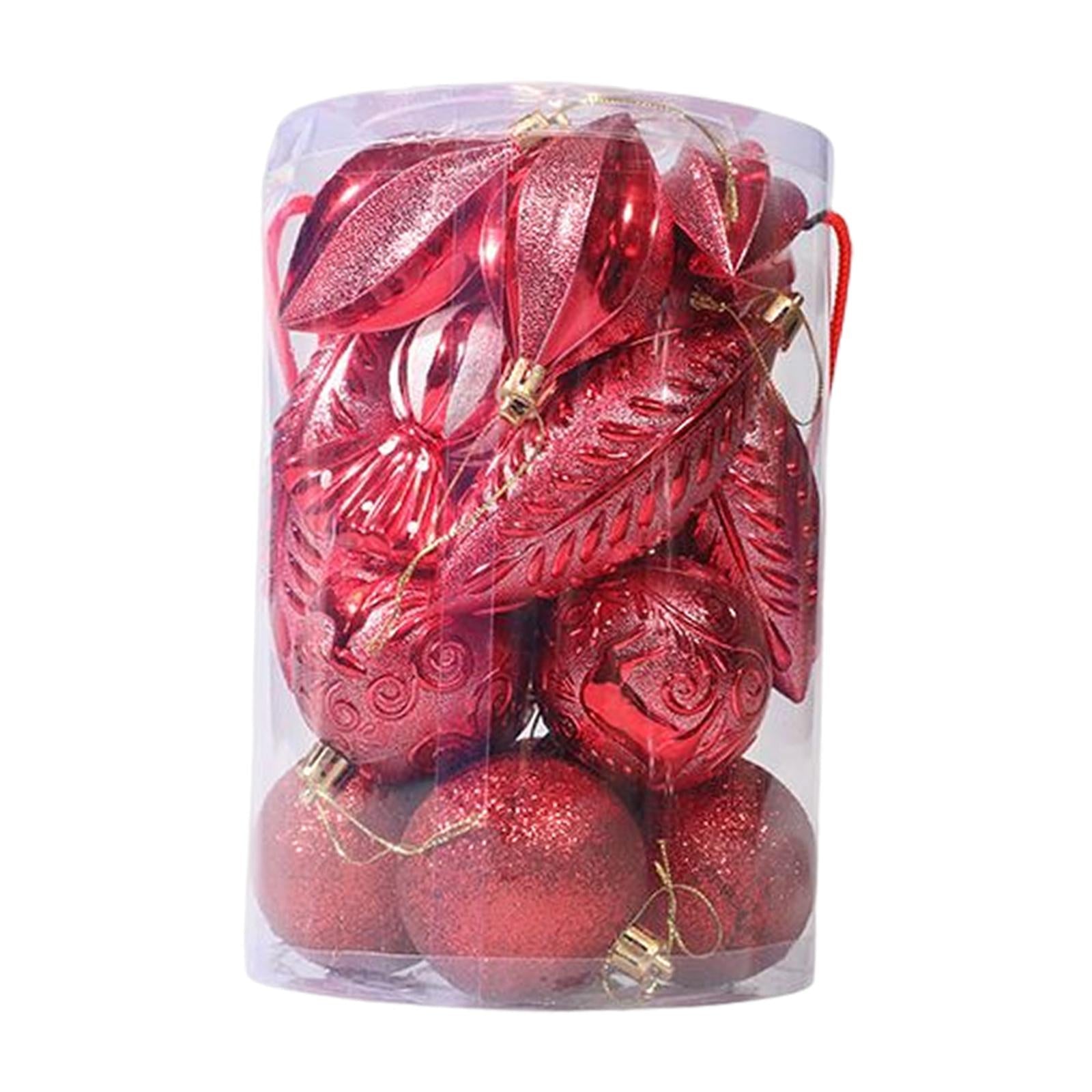 21 Pieces Christmas Balls Ornaments Baubles for Indoor Party Anniversary Red