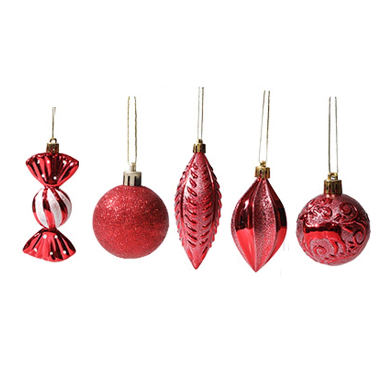 21 Pieces Christmas Balls Ornaments Baubles for Indoor Party Anniversary Red