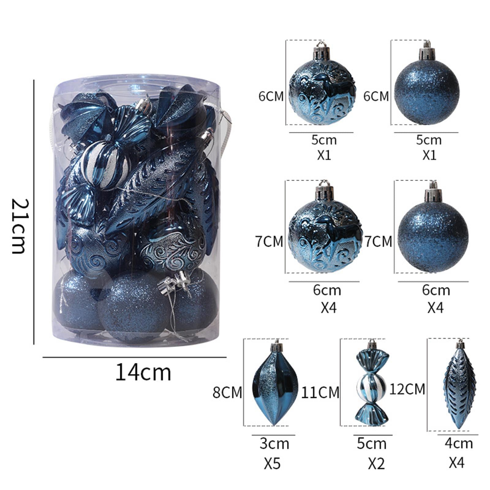 21 Pieces Christmas Balls Ornaments Baubles for Indoor Party Anniversary Blue