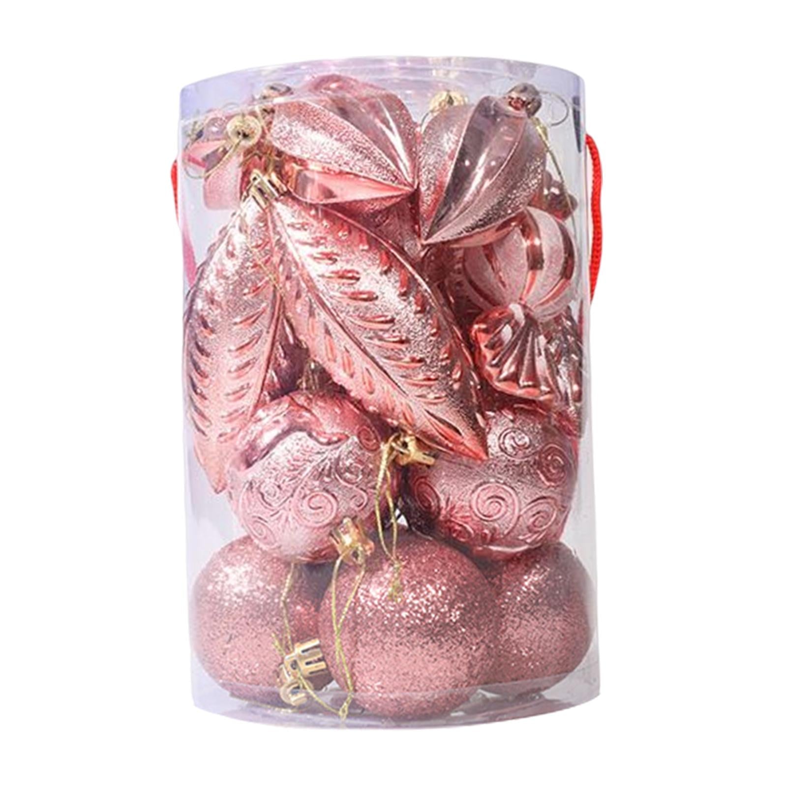 21 Pieces Christmas Balls Ornaments Baubles for Indoor Party Anniversary Gold Pink