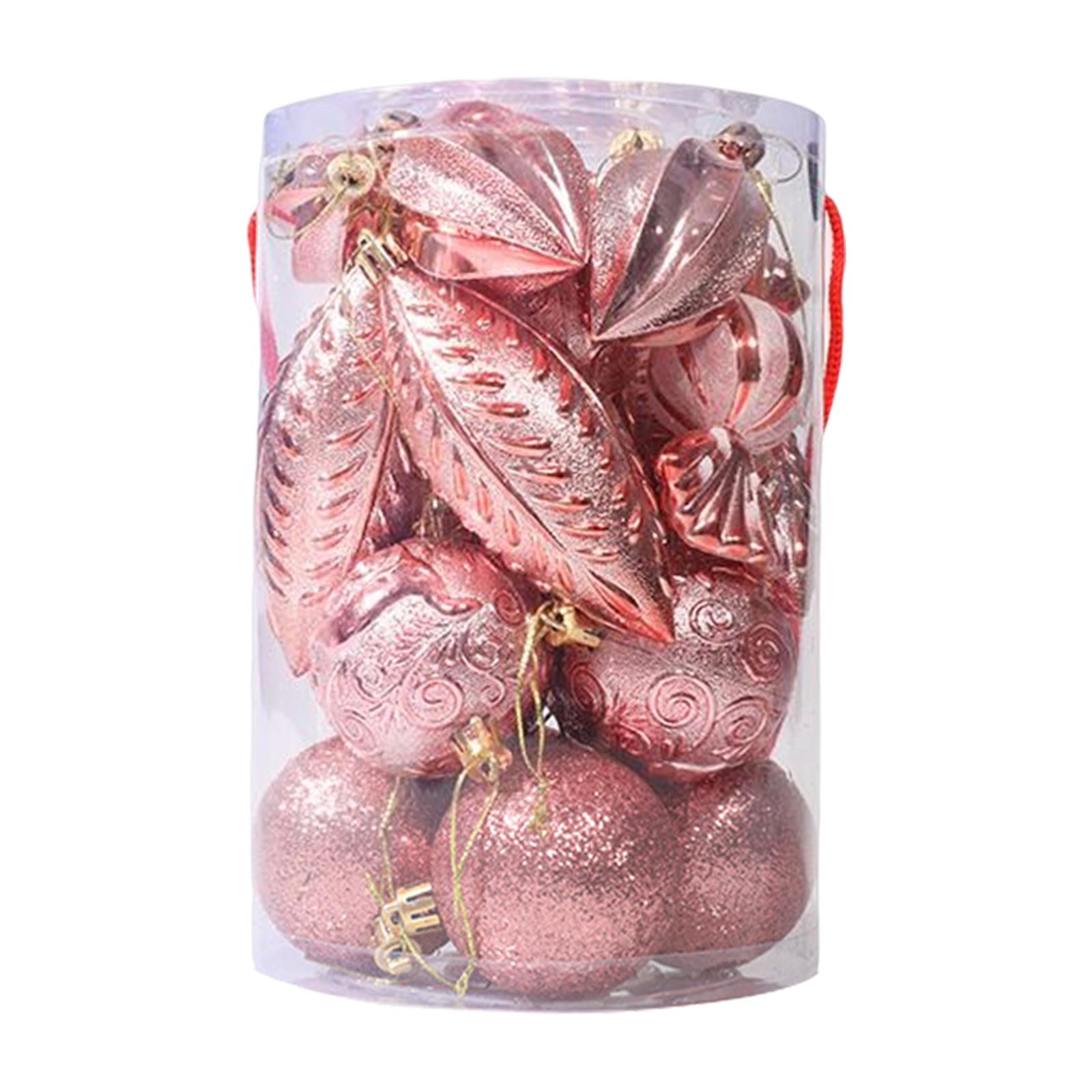 21 Pieces Christmas Balls Ornaments Baubles for Indoor Party Anniversary Gold Pink