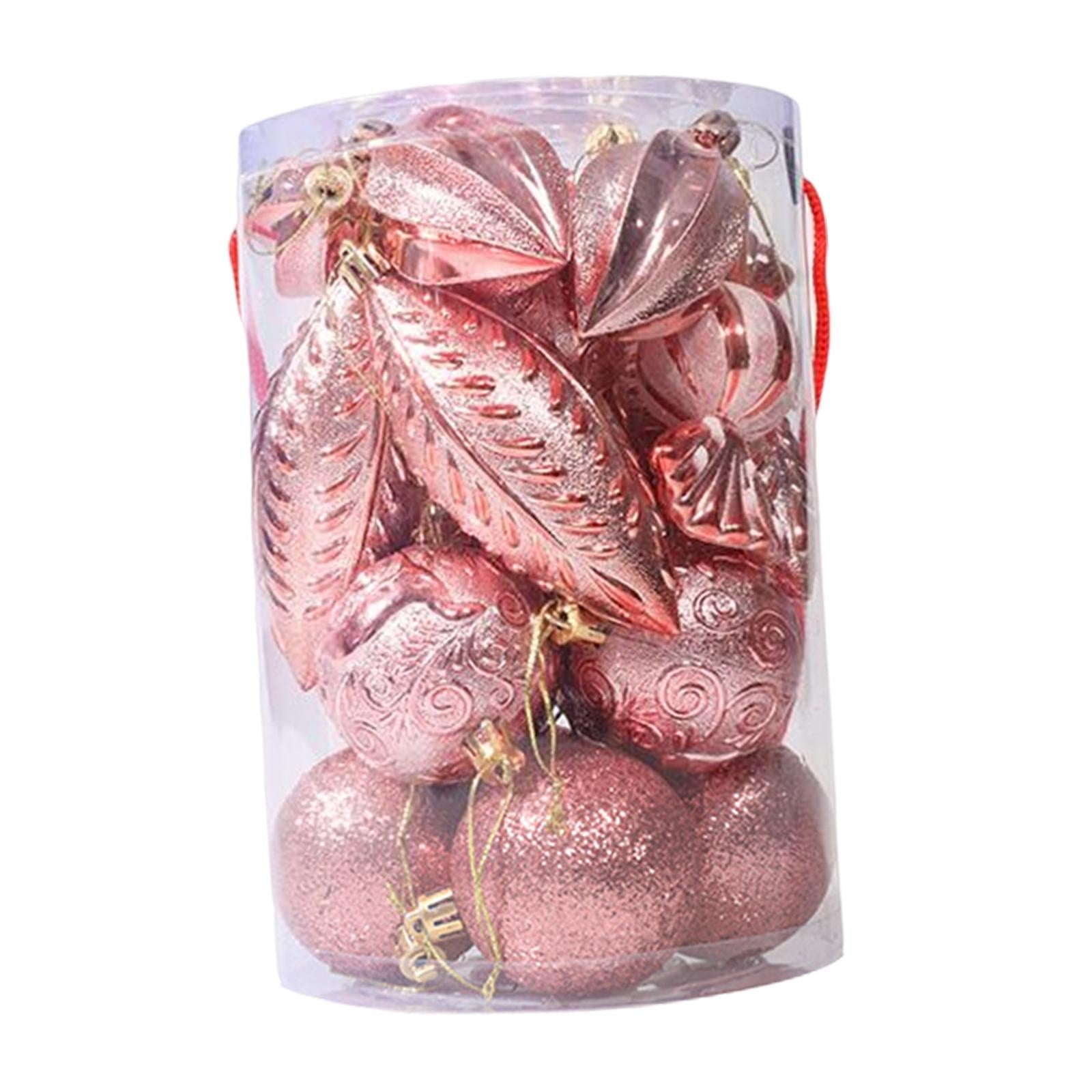 21 Pieces Christmas Balls Ornaments Baubles for Indoor Party Anniversary Gold Pink