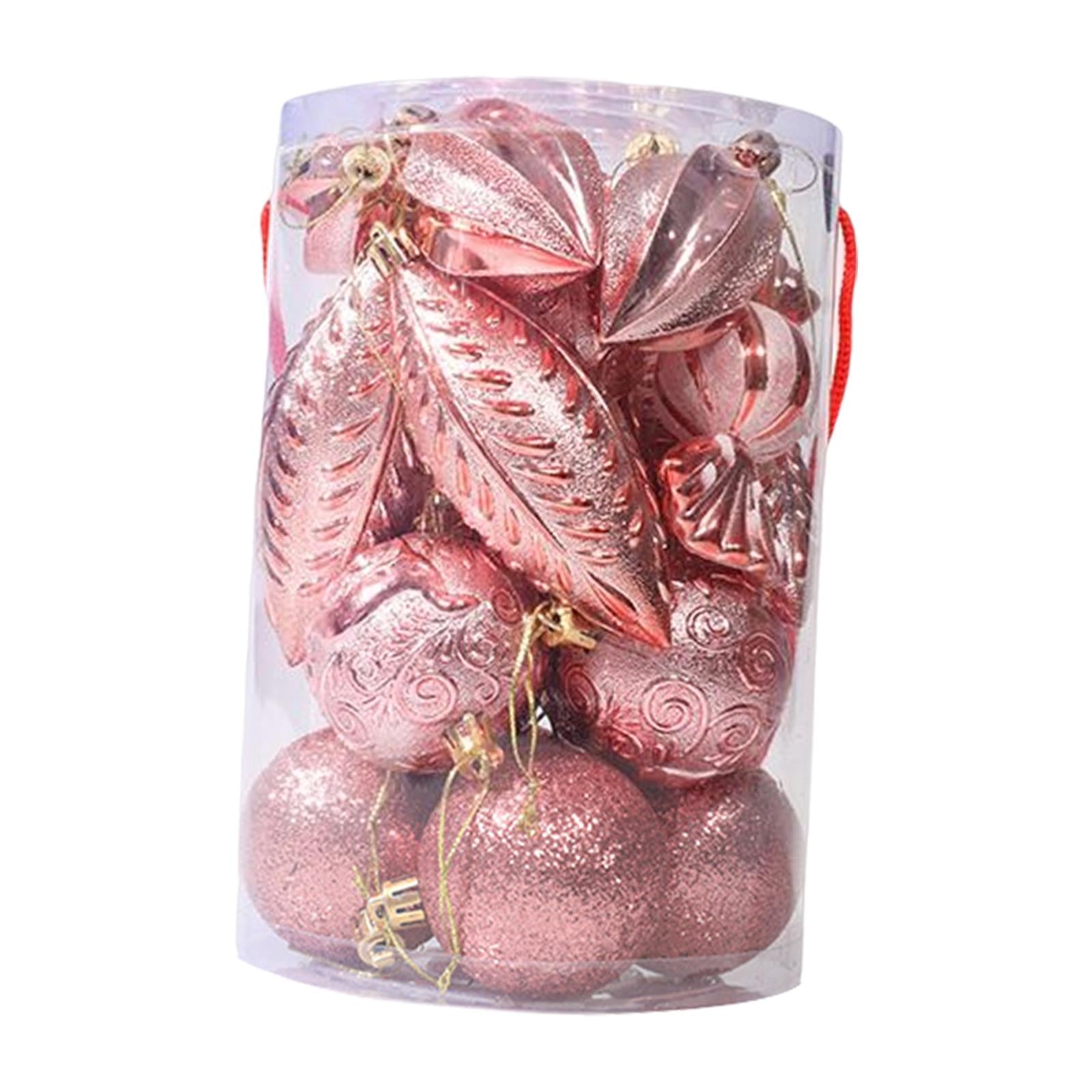 21 Pieces Christmas Balls Ornaments Baubles for Indoor Party Anniversary Gold Pink