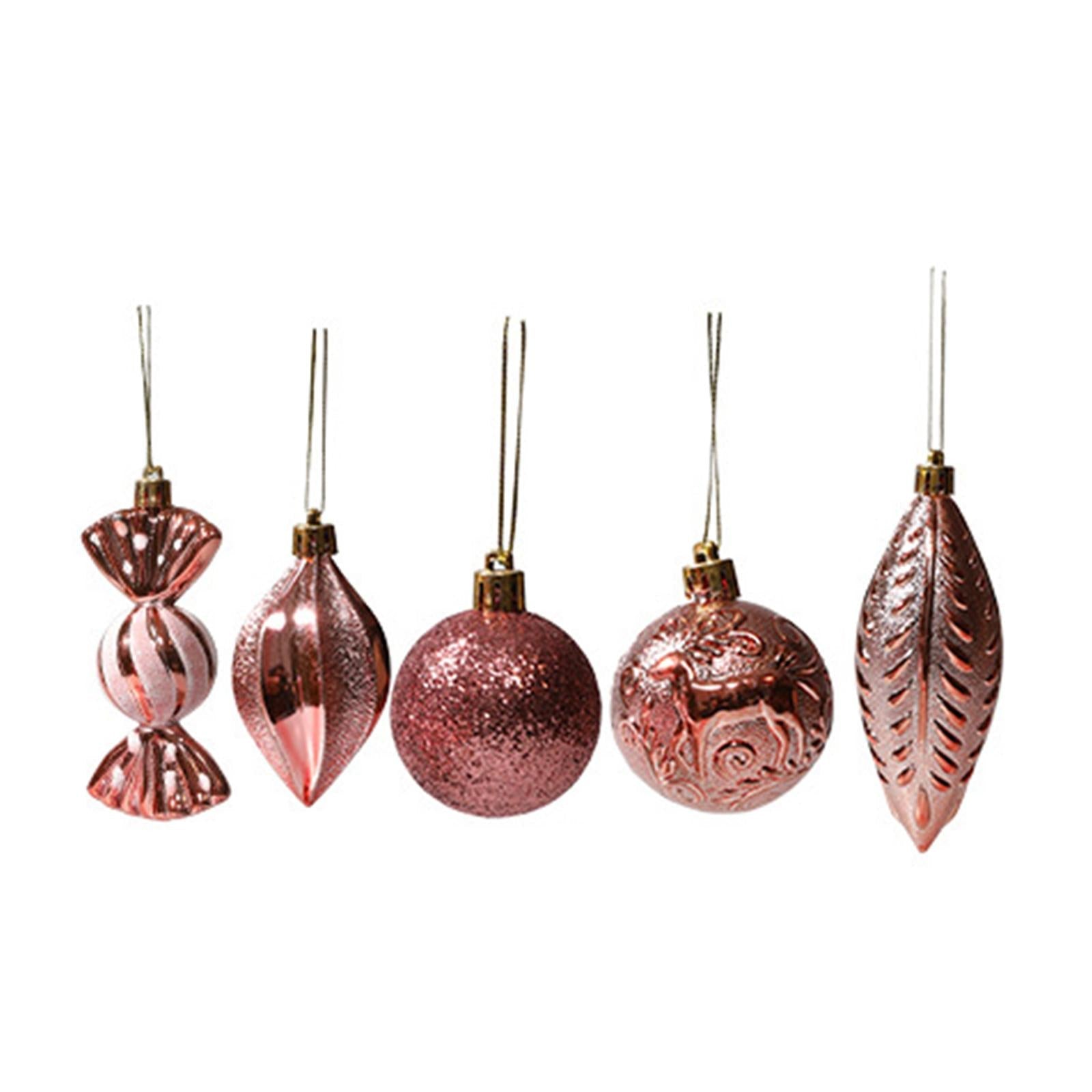 21 Pieces Christmas Balls Ornaments Baubles for Indoor Party Anniversary Gold Pink