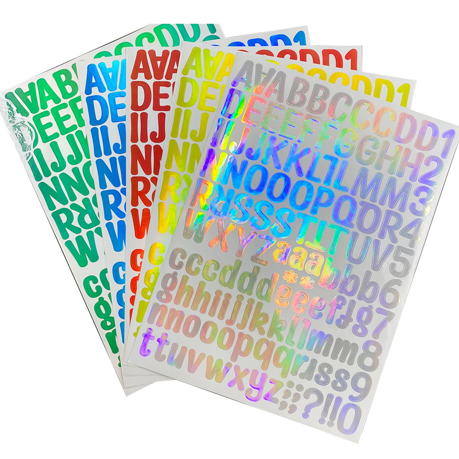 2xHolographic Alphabet Number Stickers Vinyl Decals Labels for Graduation