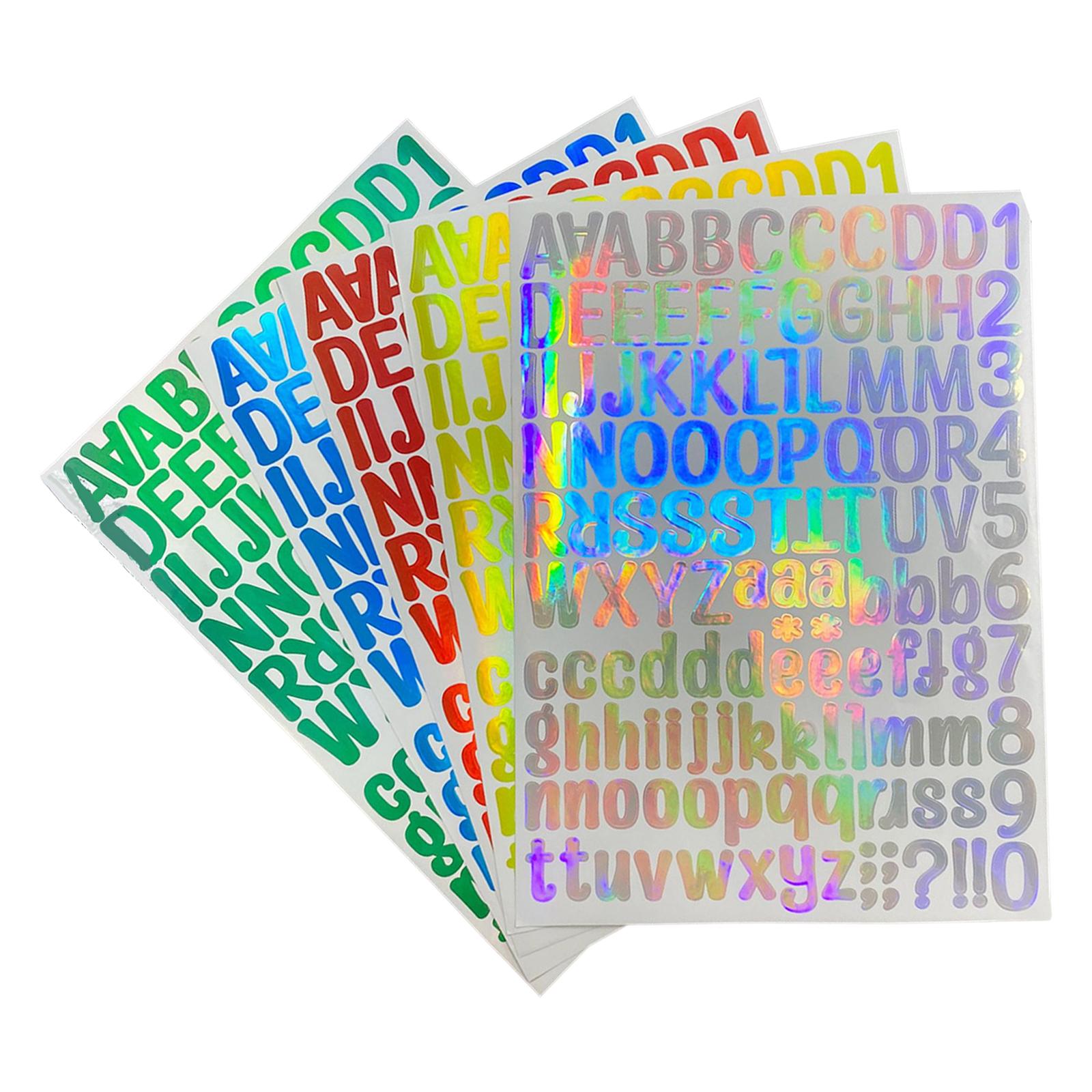 3xHolographic Alphabet Number Stickers Vinyl Decals Labels for Graduation