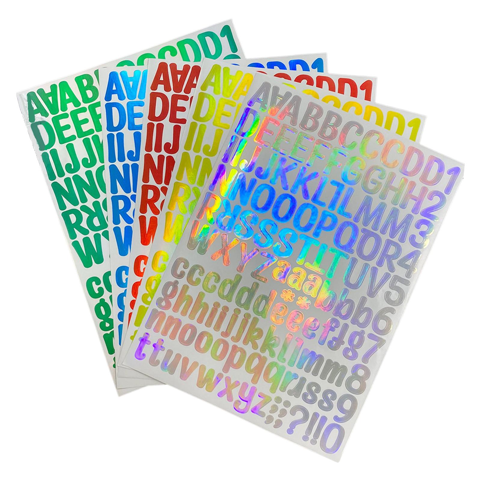 3xHolographic Alphabet Number Stickers Vinyl Decals Labels for Graduation