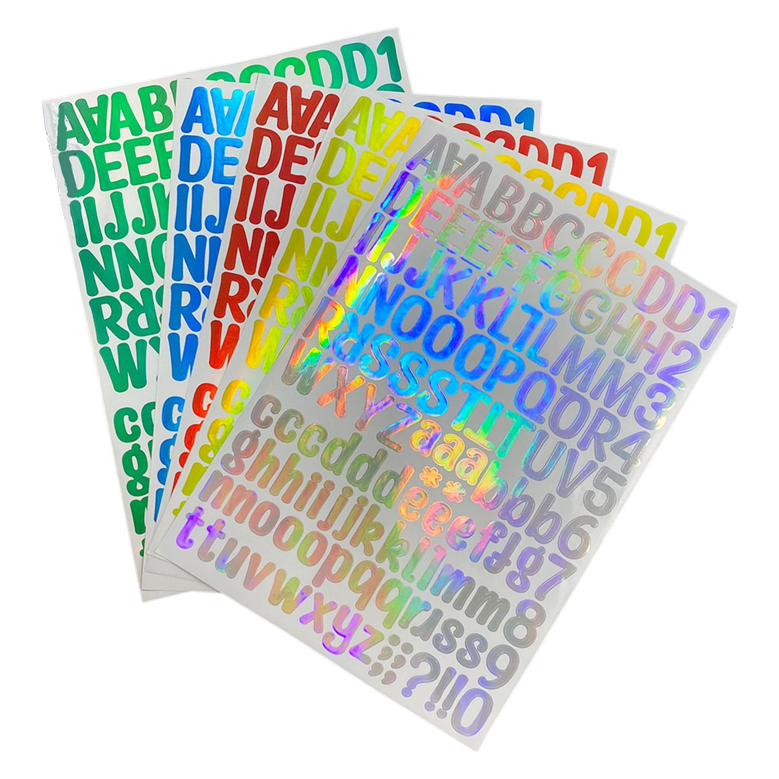 2xHolographic Alphabet Number Stickers Vinyl Decals Labels for Graduation