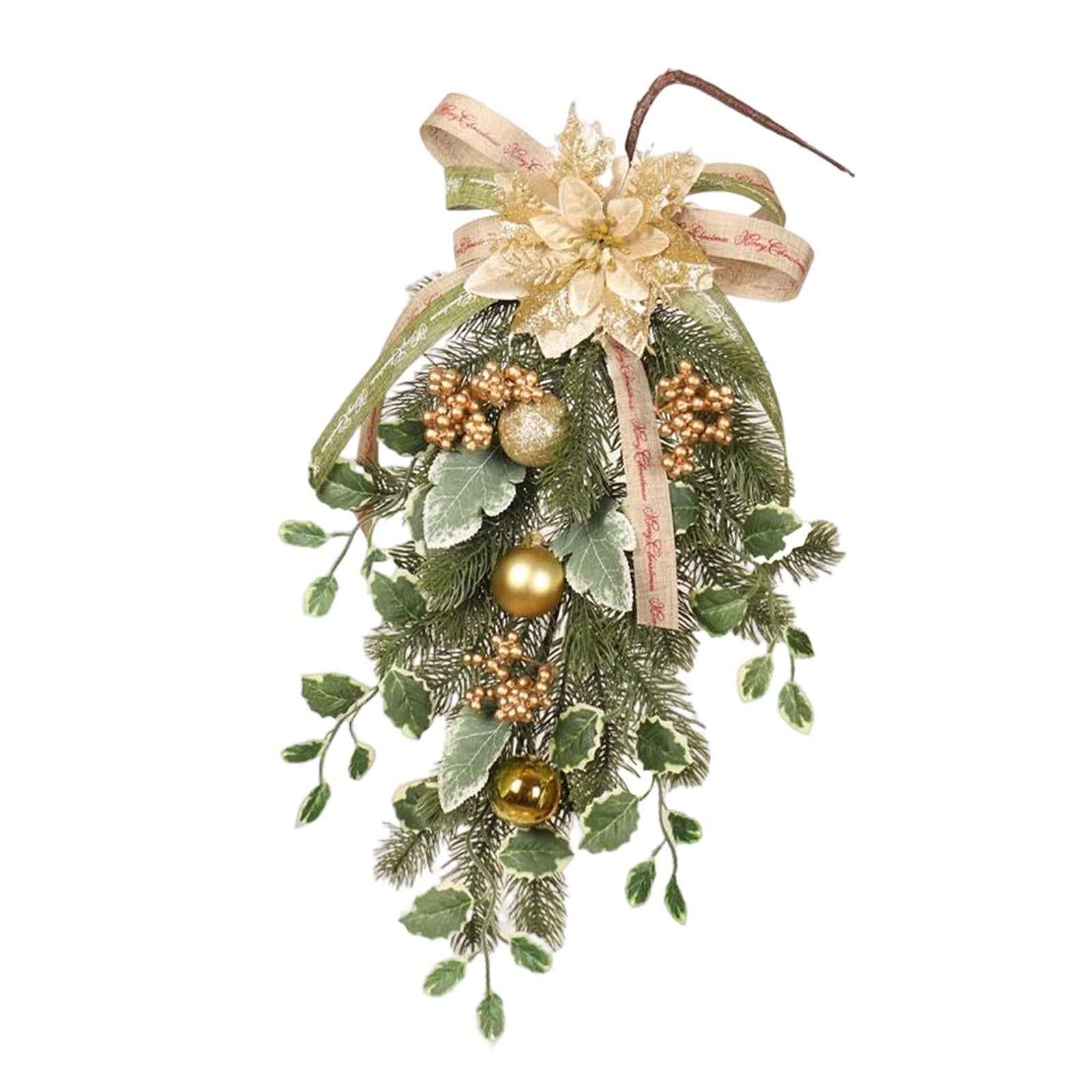 Christmas Teardrop Swag Flower Wreath for Farmhouse Spring Summer Decoration