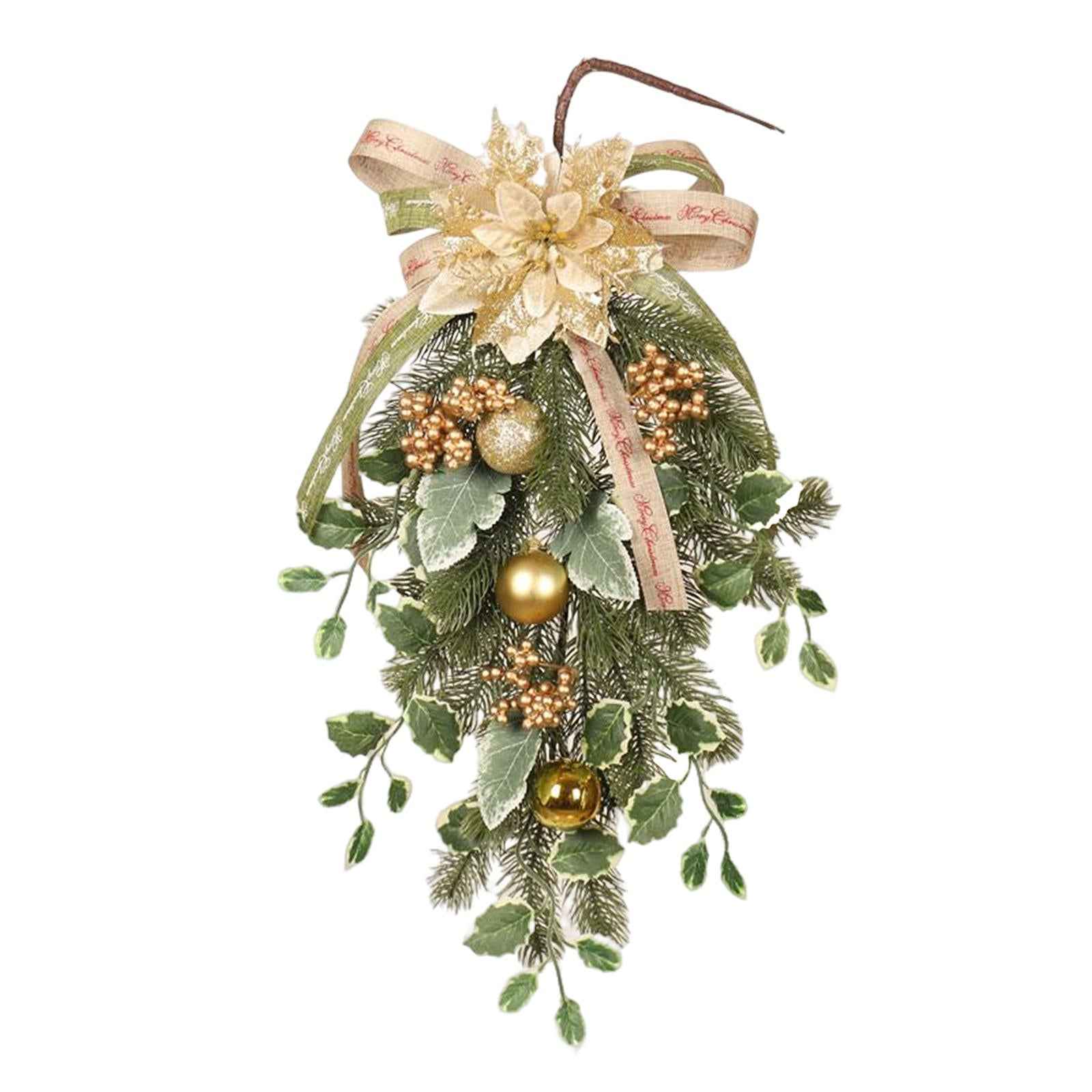Christmas Teardrop Swag Flower Wreath for Farmhouse Spring Summer Decoration