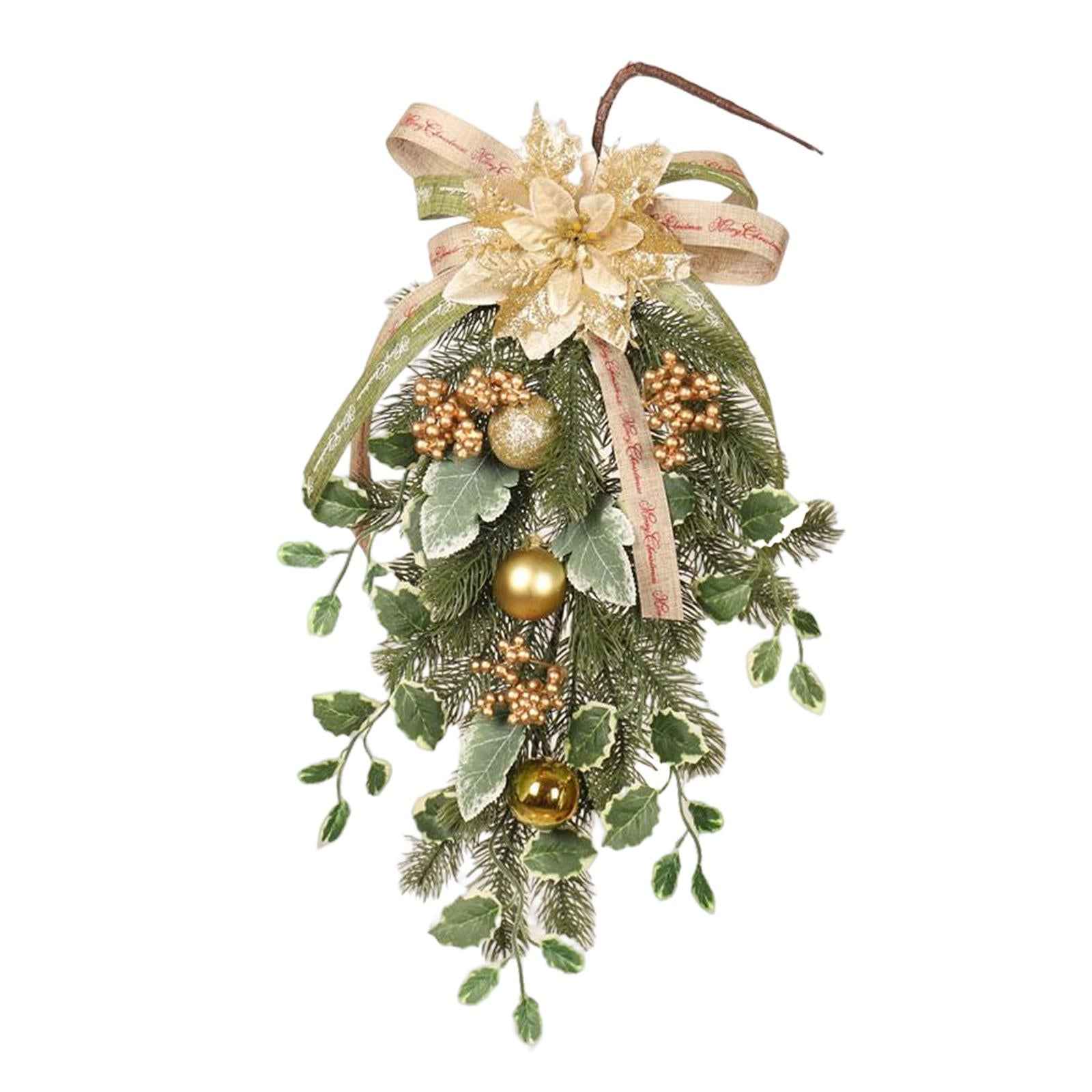 Christmas Teardrop Swag Flower Wreath for Farmhouse Spring Summer Decoration
