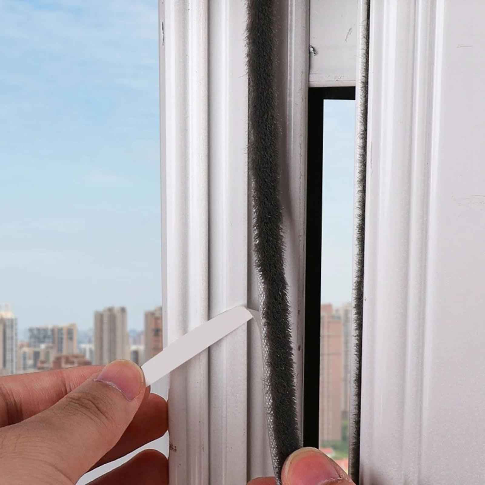 32.8ft Brush Seal Self Adhesive for Door Window Weatherstrip Sealing Strip Black