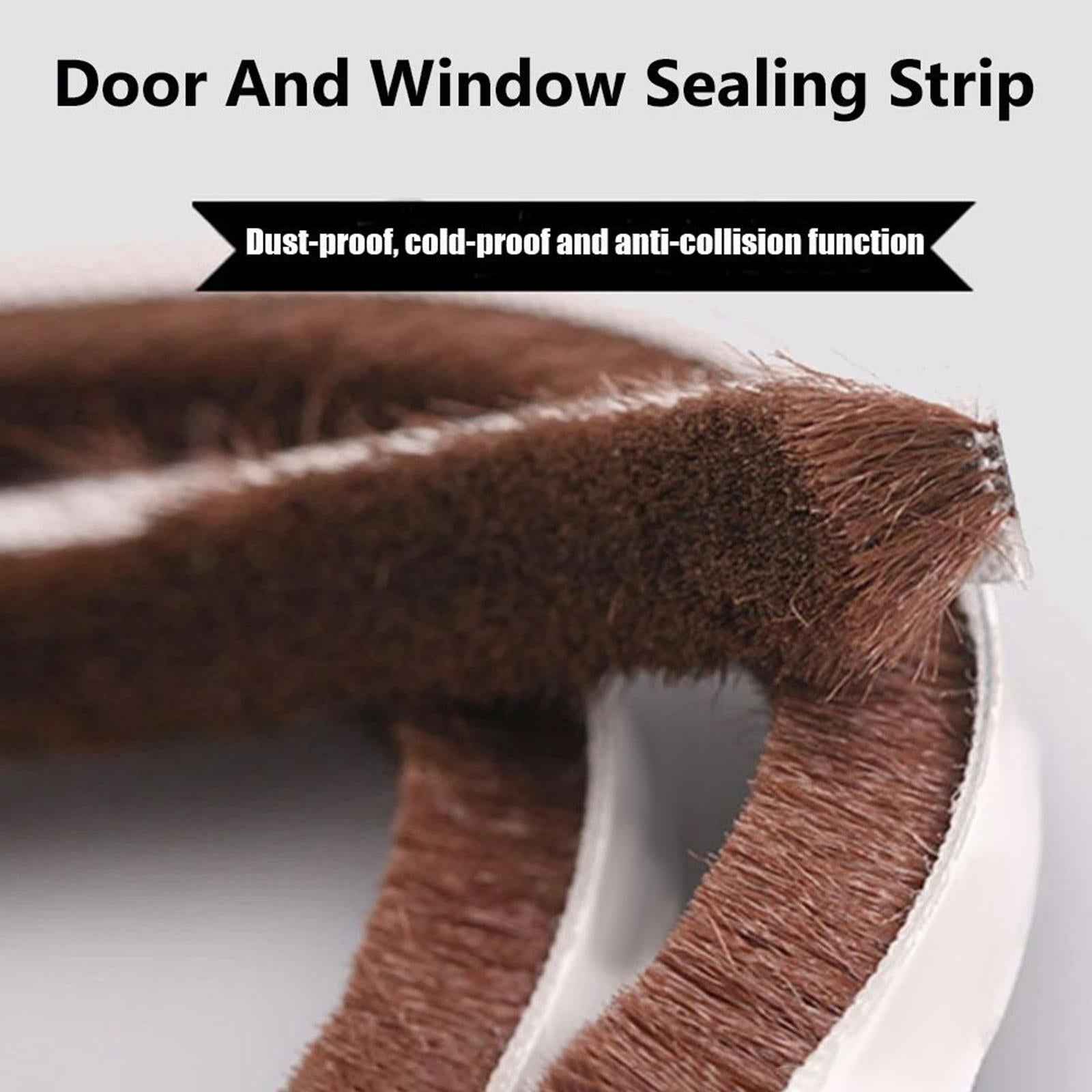 32.8ft Brush Seal Self Adhesive for Door Window Weatherstrip Sealing Strip Black