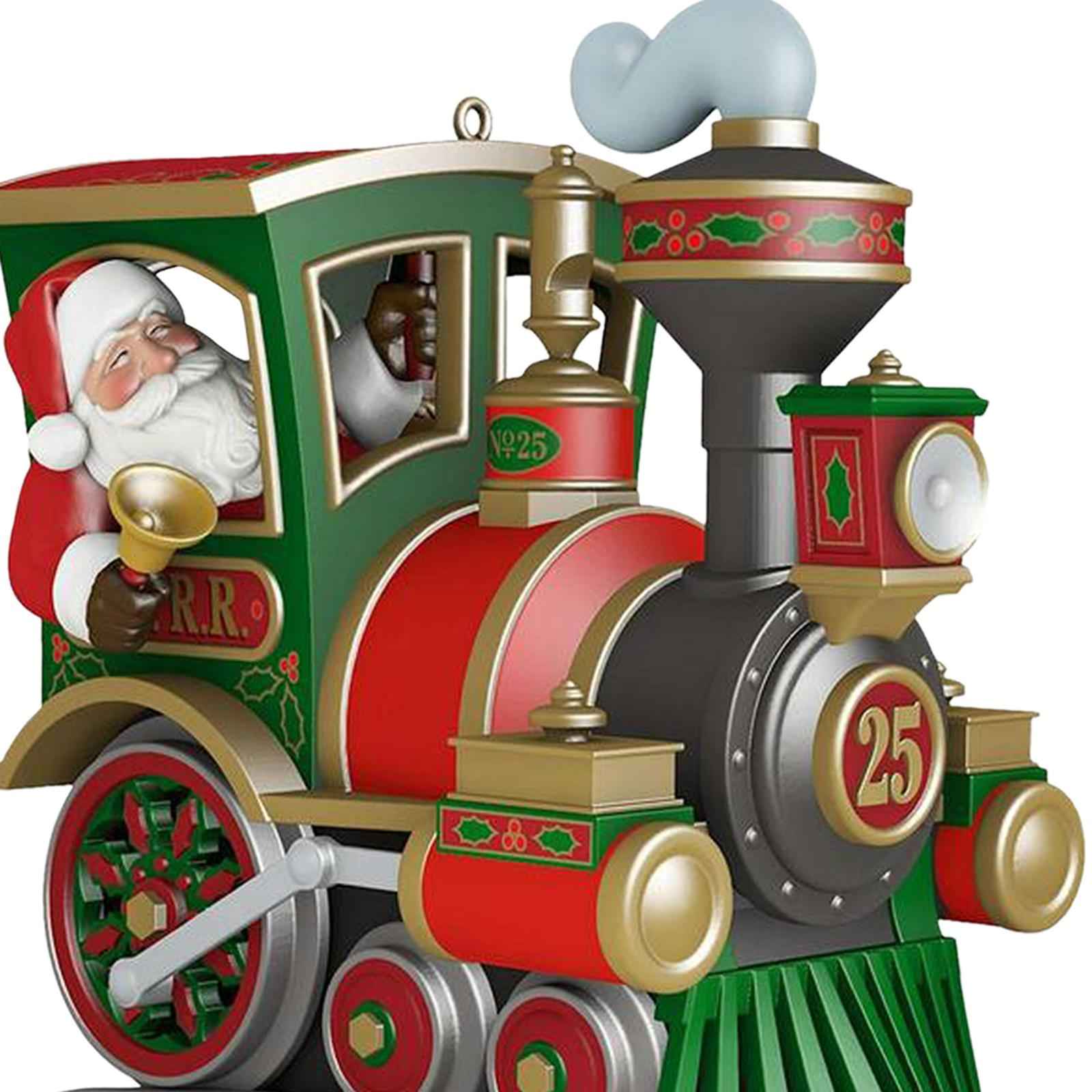 Lovely Christmas Train Pendant Santa Claus Figurine for Xmas Home Decor