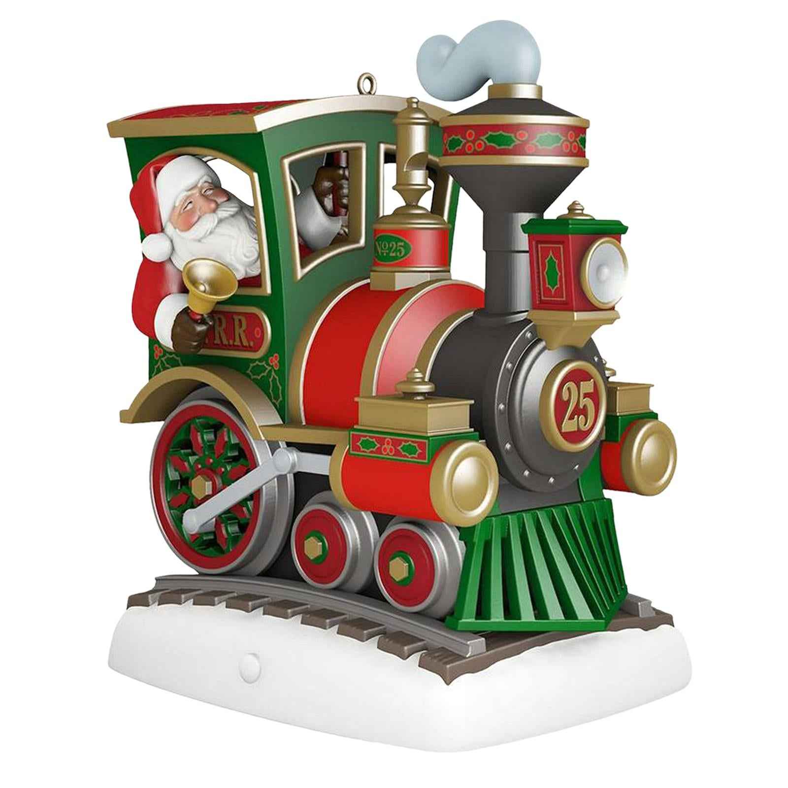 Lovely Christmas Train Pendant Santa Claus Figurine for Xmas Home Decor