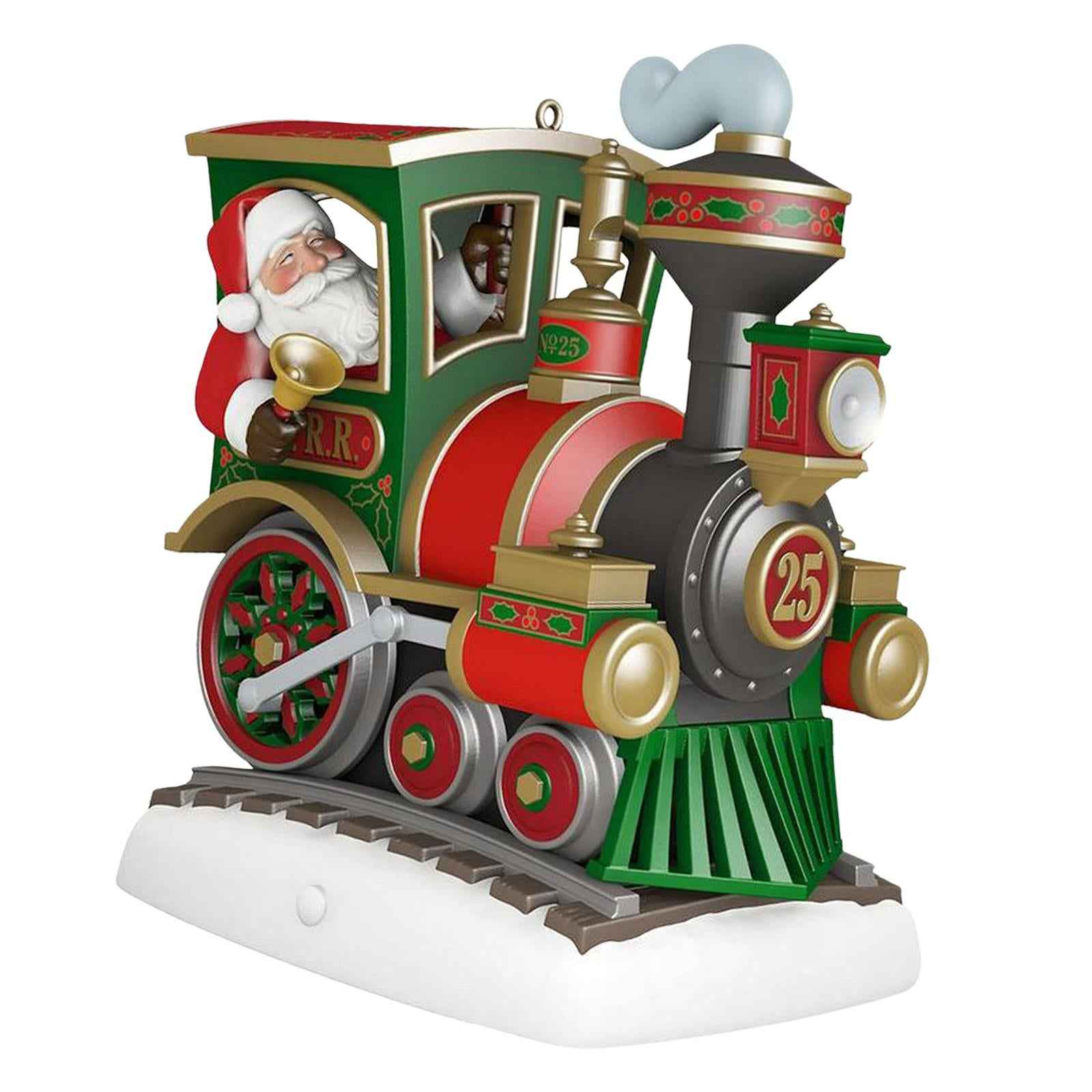 Lovely Christmas Train Pendant Santa Claus Figurine for Xmas Home Decor