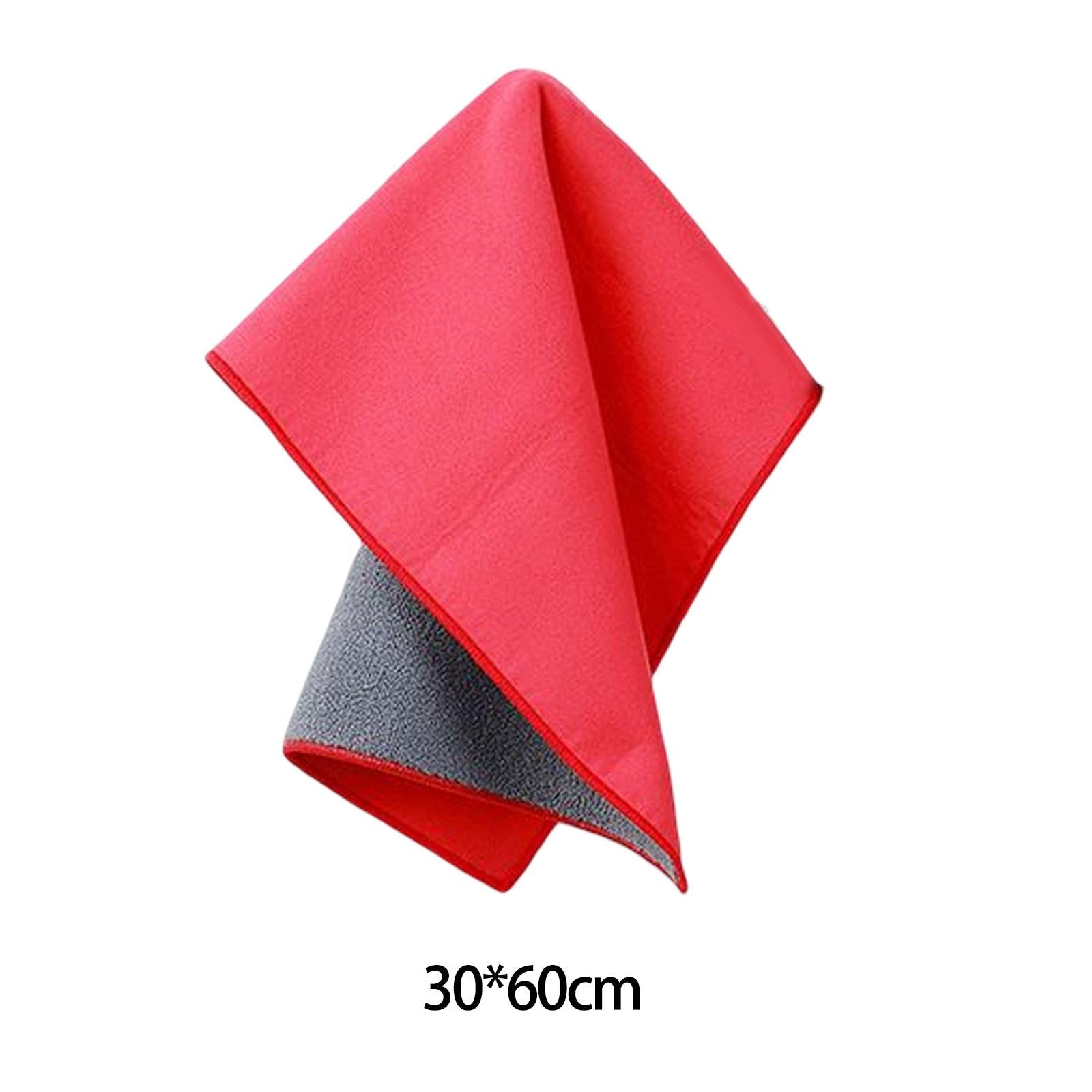 2xCar Wash Drying Towel Reusable and Washable Spotless for Car Washing Drying red 30cmx60cm