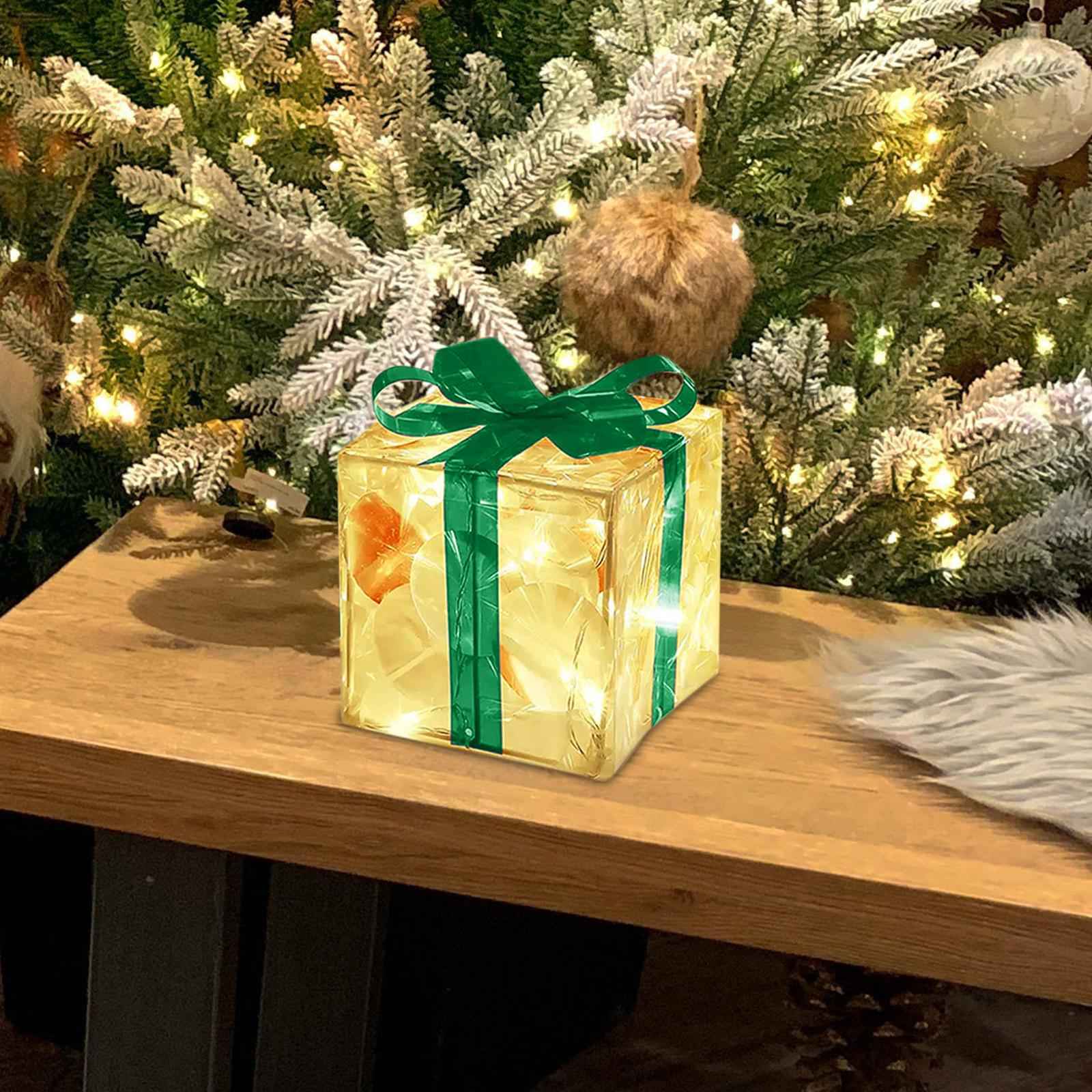 LED Lighted Gift Boxes Battery Operated Light up for Yard Anniversaries 13cm