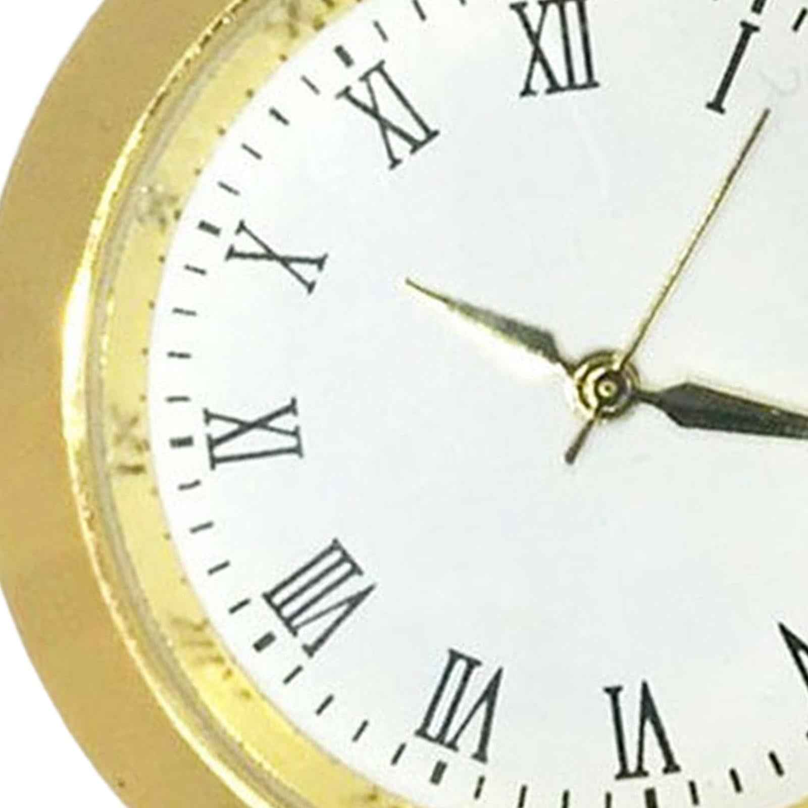 Classic Clock Insert Easy to Read Clock Face DIY Mini Clock for Desk Office White
