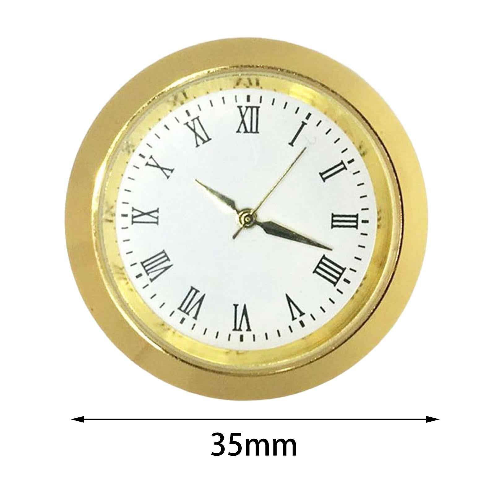 Classic Clock Insert Easy to Read Clock Face DIY Mini Clock for Desk Office White