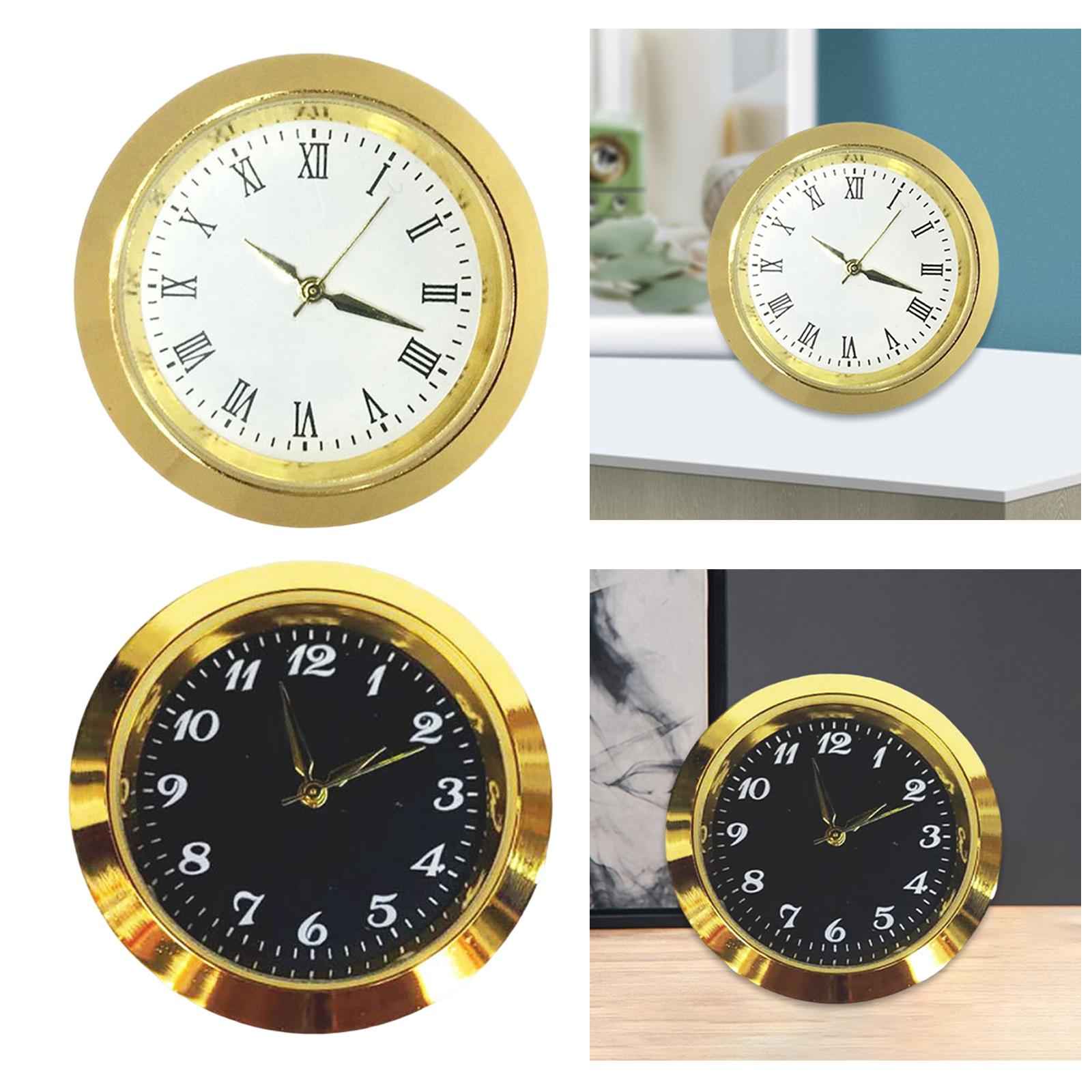 Classic Clock Insert Easy to Read Clock Face DIY Mini Clock for Desk Office White