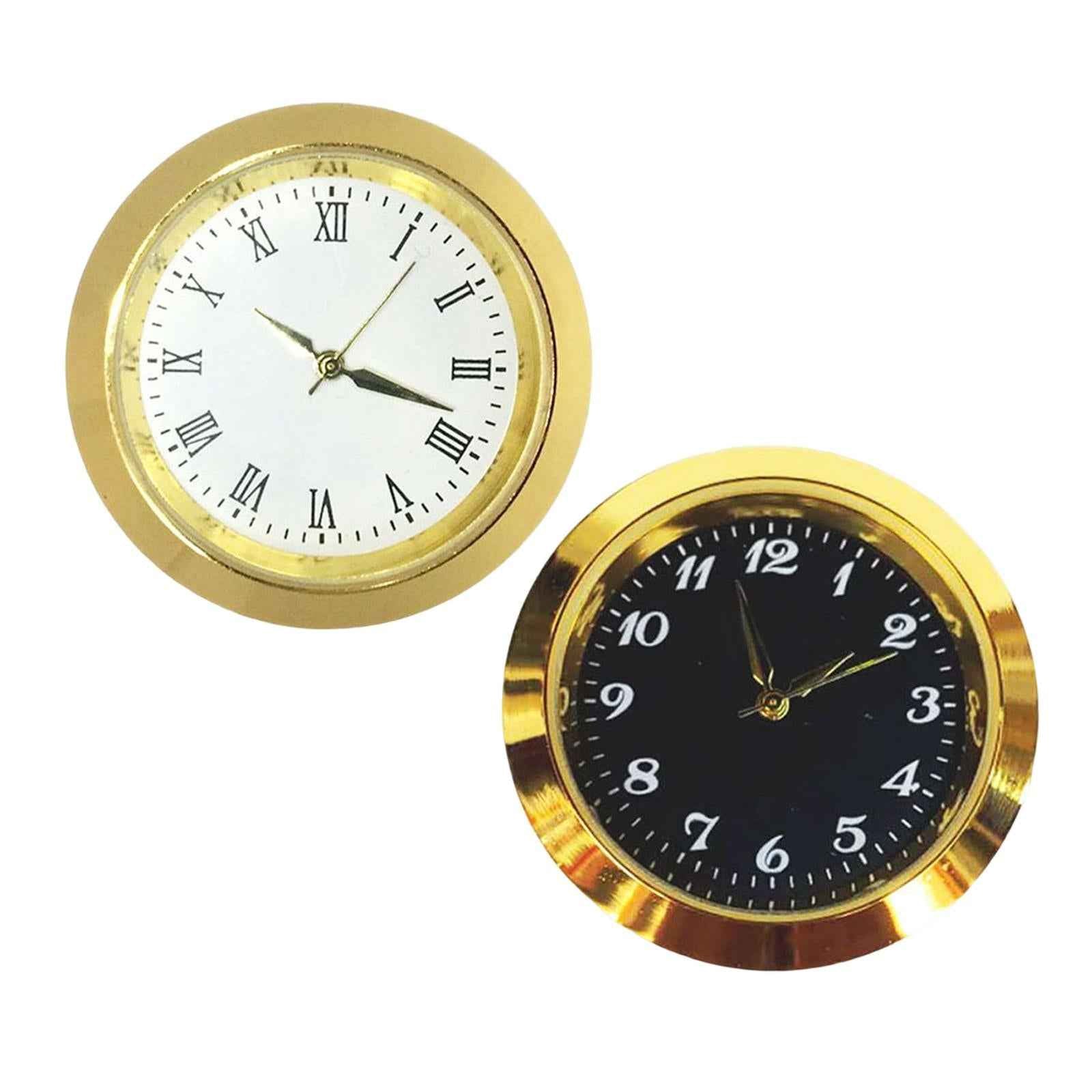 Classic Clock Insert Easy to Read Clock Face DIY Mini Clock for Desk Office White