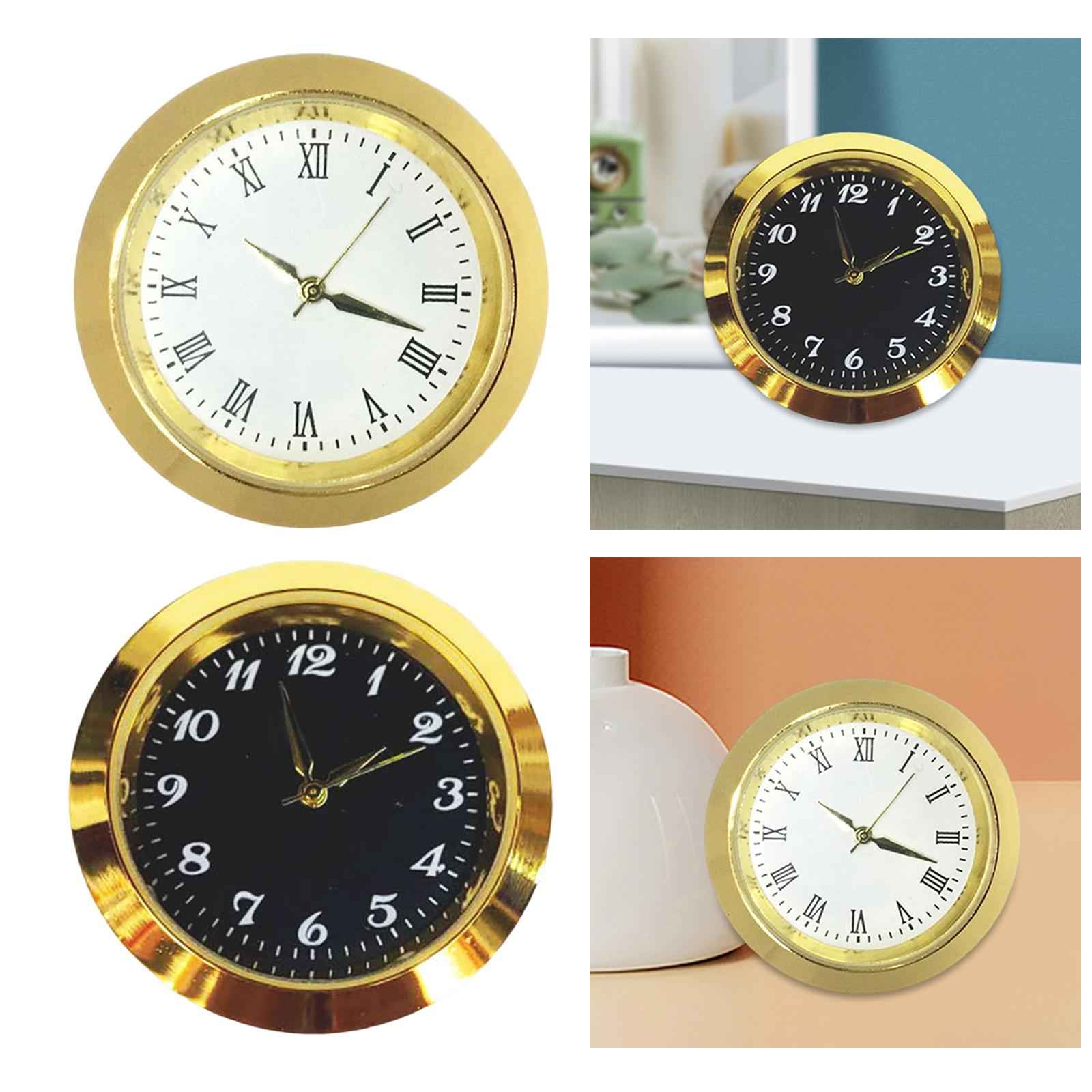 Classic Clock Insert Easy to Read Clock Face DIY Mini Clock for Desk Office White