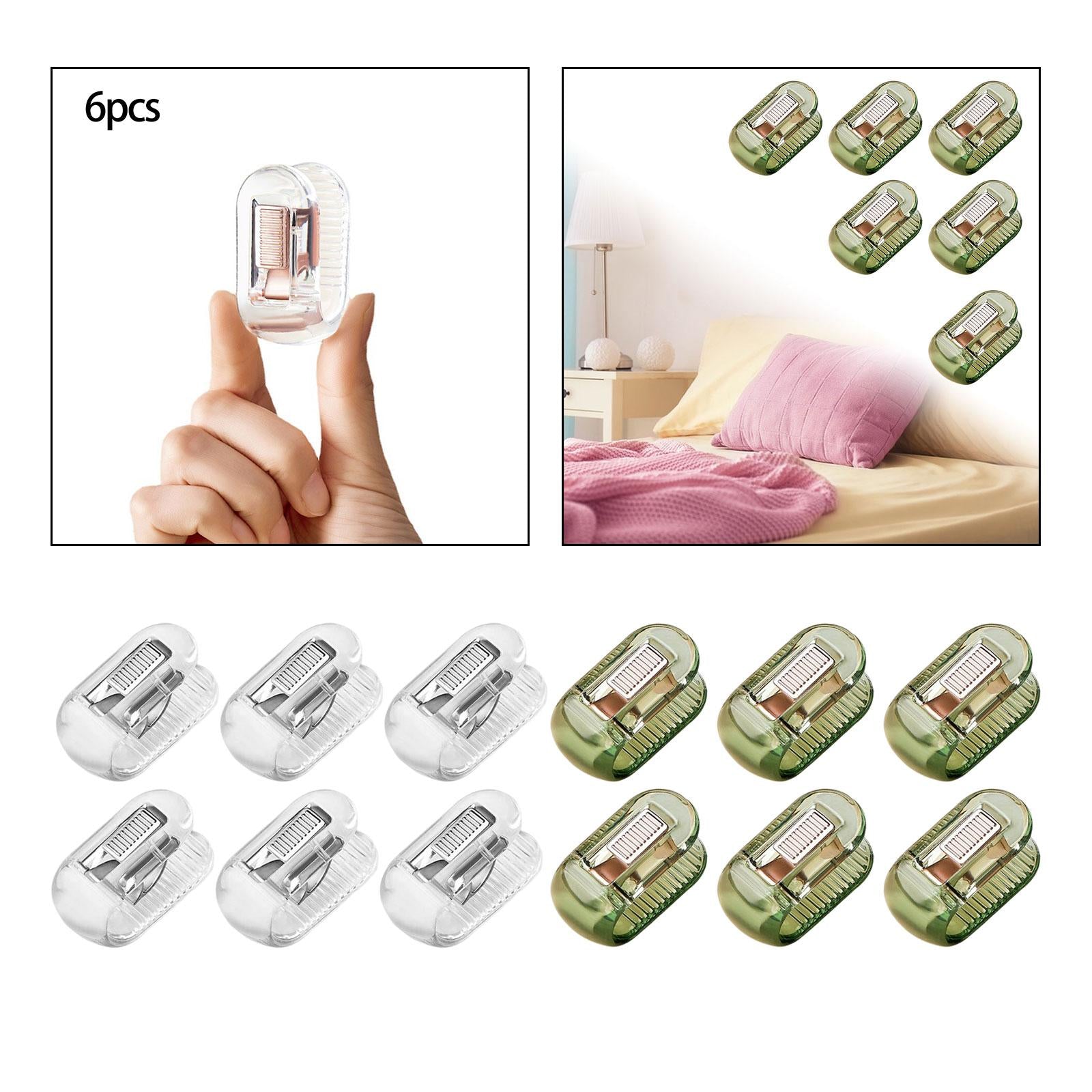 2x6 Pieces Bedroom Quilt Cover Clip Quilt Fixer Clip Quilt Clamp for Scarf Clear