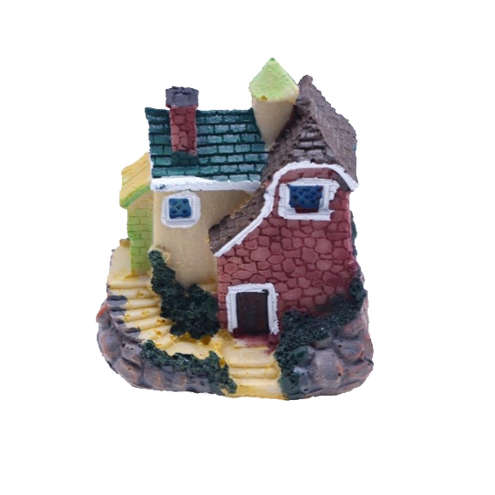 3xMini Fairy Garden House Micro Landscape Miniature House Decor for Patio