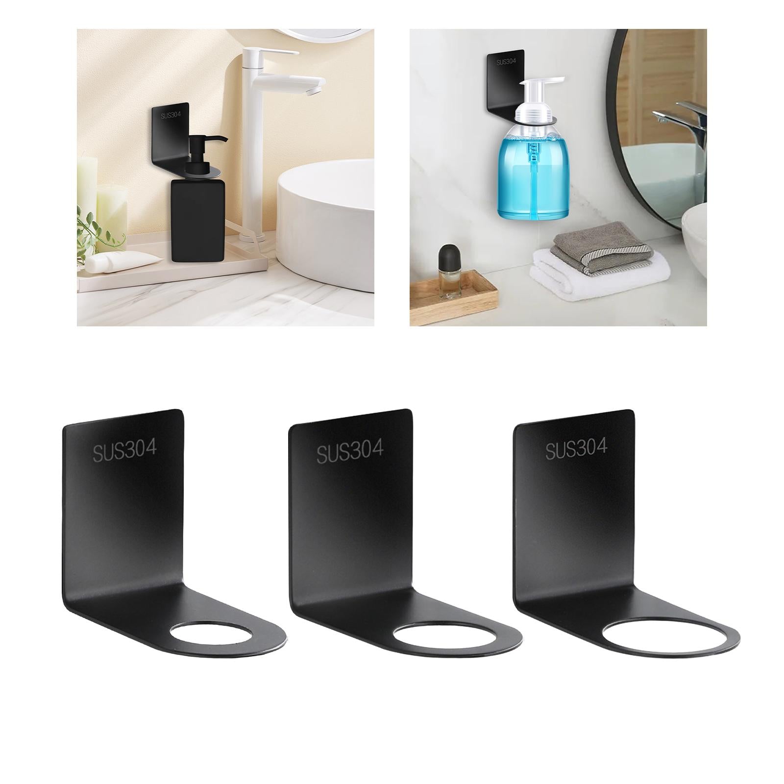 3xSoap Bottle Dispenser Holder Simple Pump Hand Stand for Bathroom Toilet Home Small