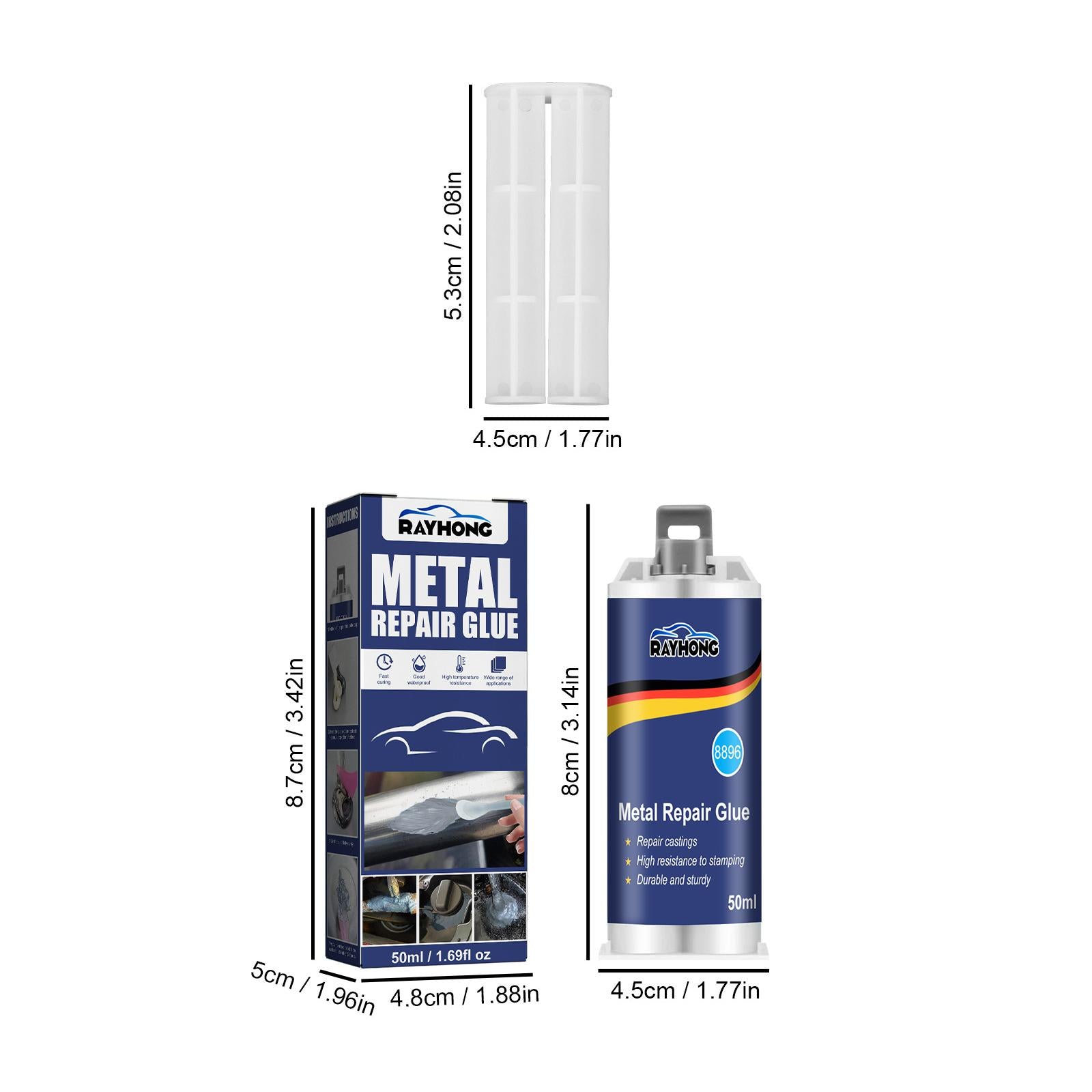 4xMetal Repair Glue High Temp for Castings Repairing Defects Abrasion Fracture 50ml