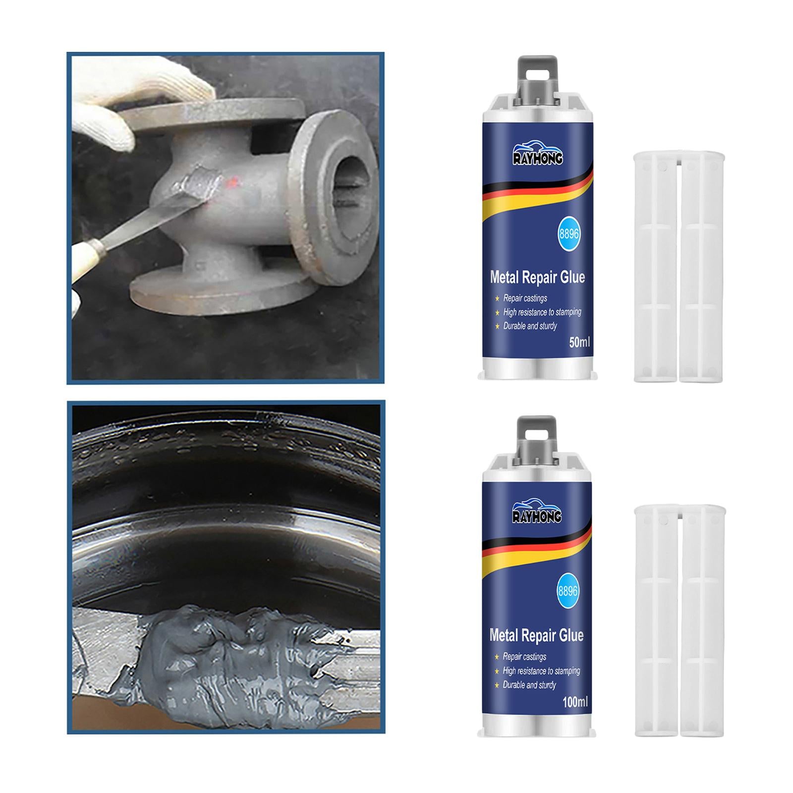 4xMetal Repair Glue High Temp for Castings Repairing Defects Abrasion Fracture 50ml