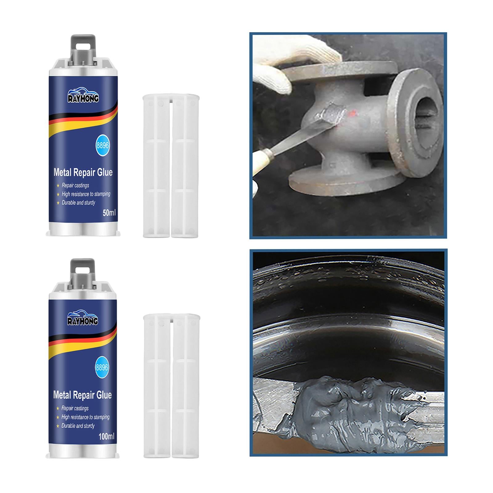 2xMetal Repair Glue High Temp for Castings Repairing Defects Abrasion Fracture 50ml