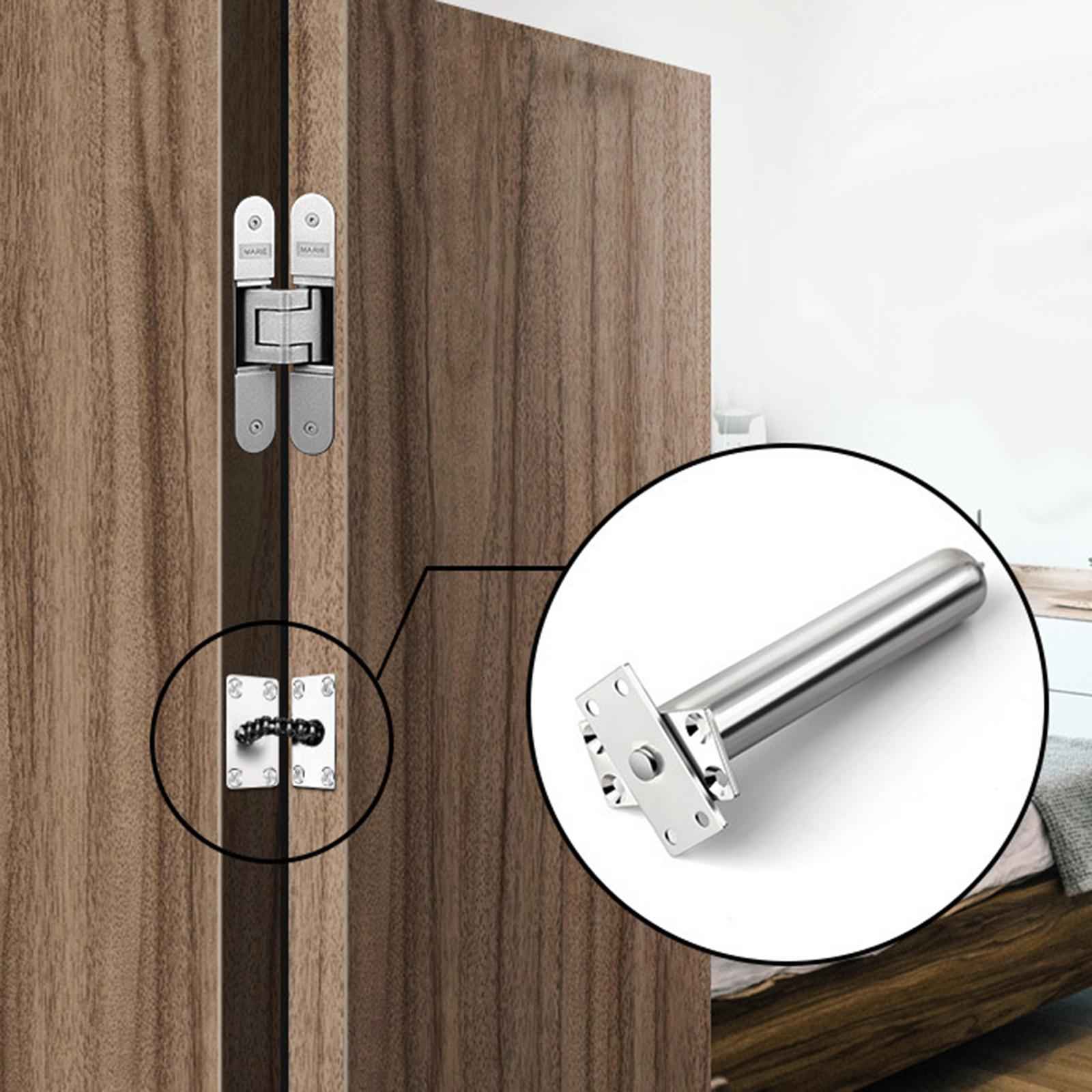 Automatic Door Closer Invisible Door Closer Self Closing for Home Bedroom Silver