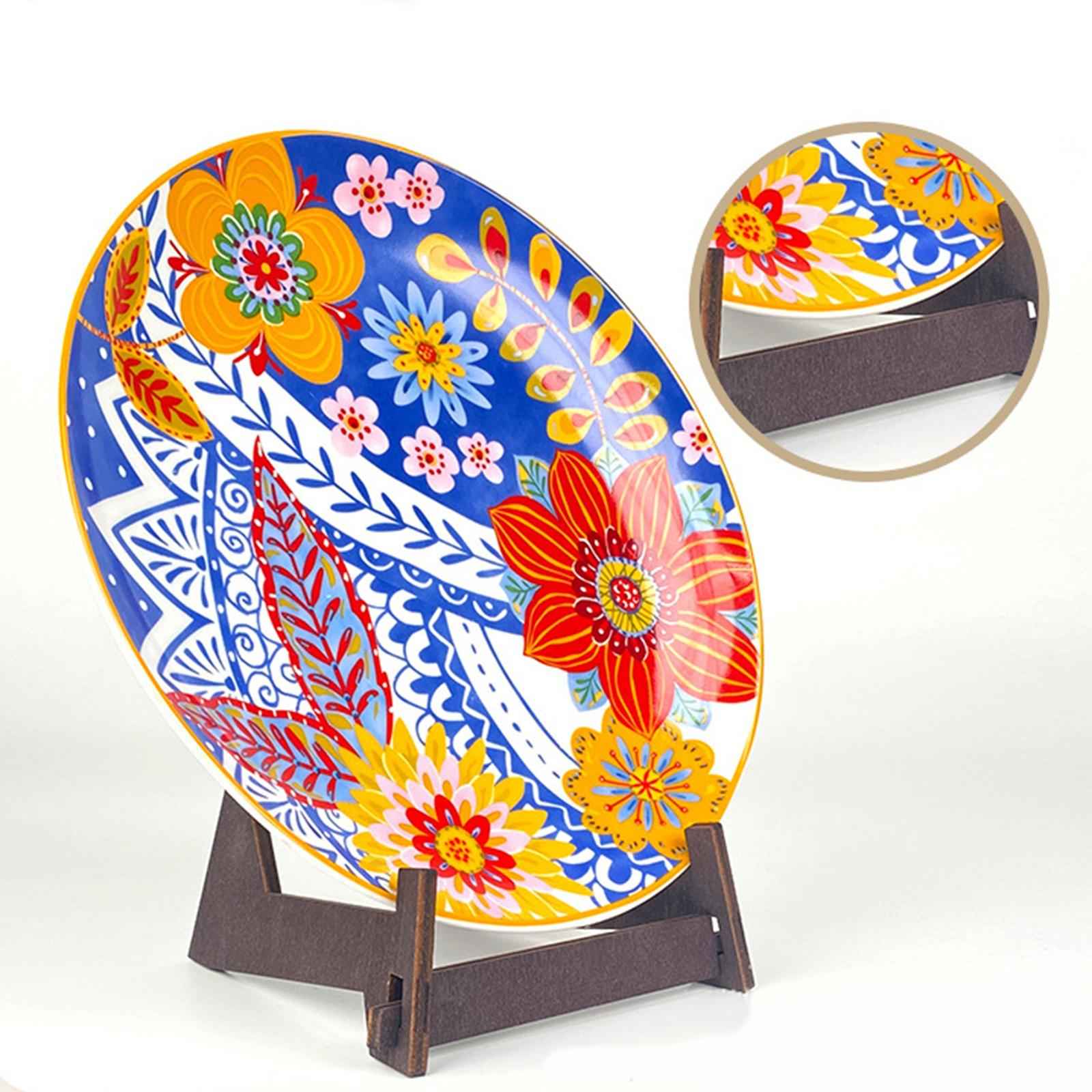 Photo Holder Stand Decorative Tabletop Easels for Platter Artworks Round Tea 6inch