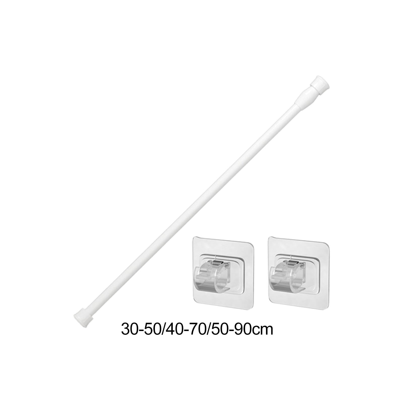 2xTelescopic Curtain Rod Spring Curtain Rod for Doorway Bedroom Cupboard 30cm to 50cm