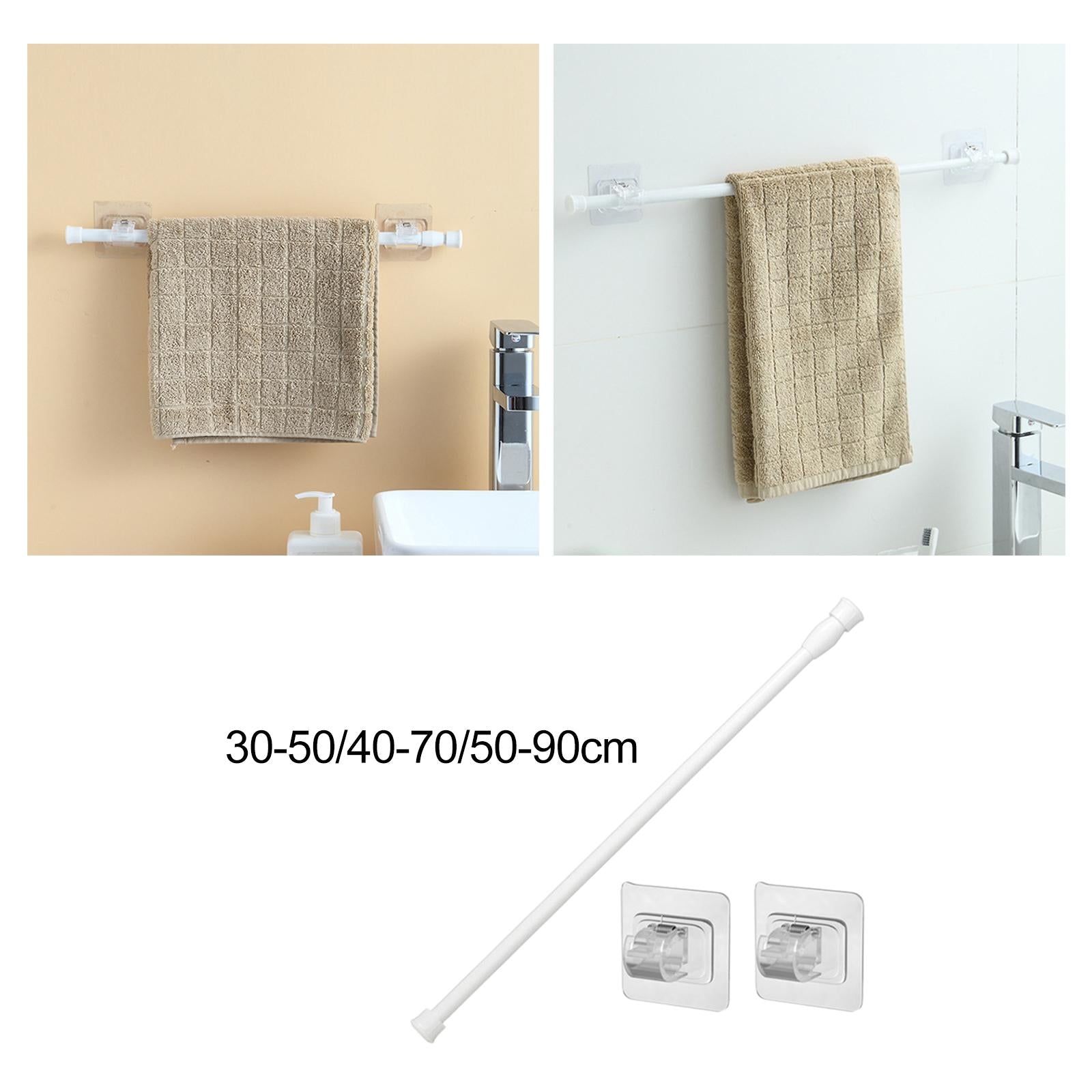 2xTelescopic Curtain Rod Spring Curtain Rod for Doorway Bedroom Cupboard 30cm to 50cm