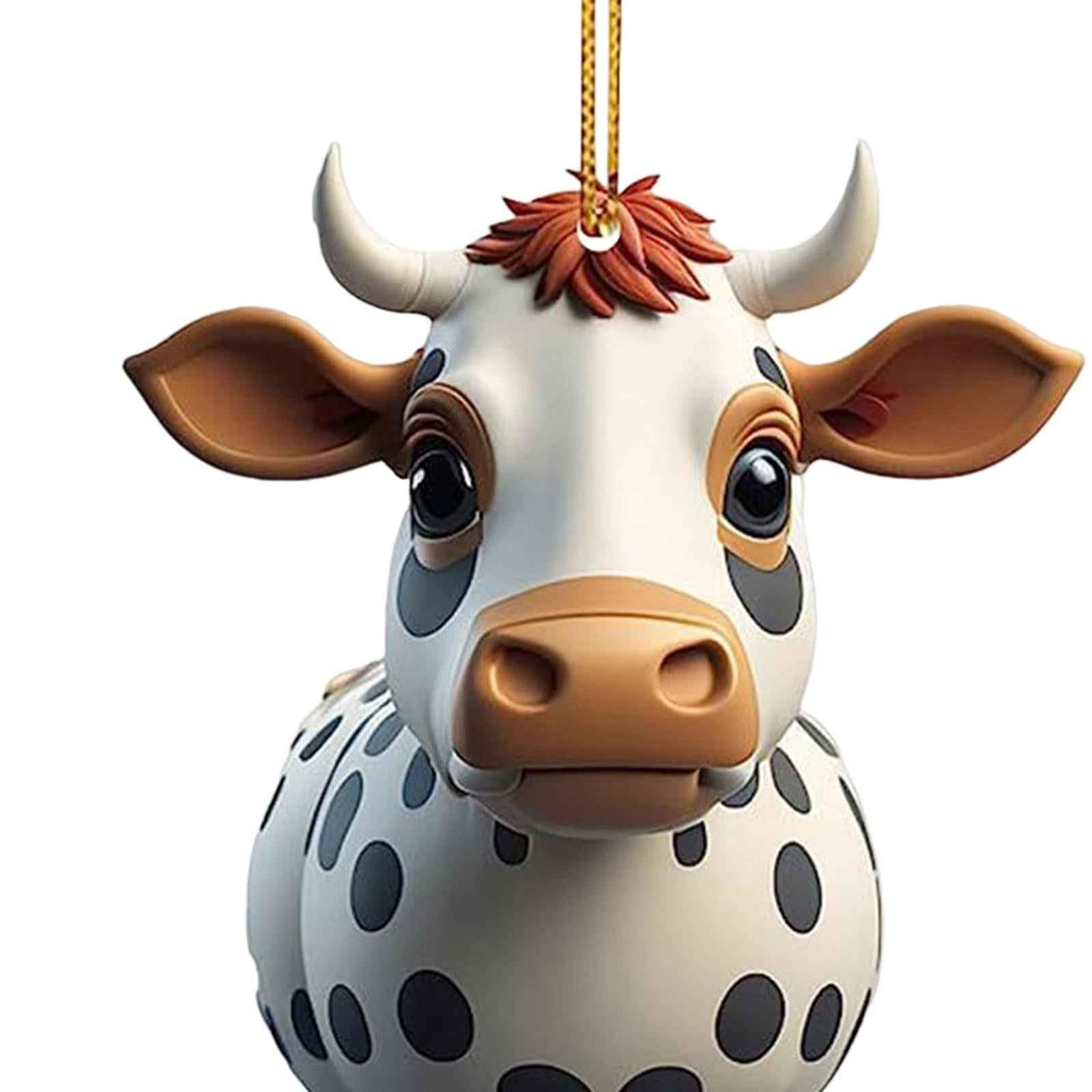 Cow Christmas Tree Decorations Home Photo Props Living Room Cow Car Pendants Style B