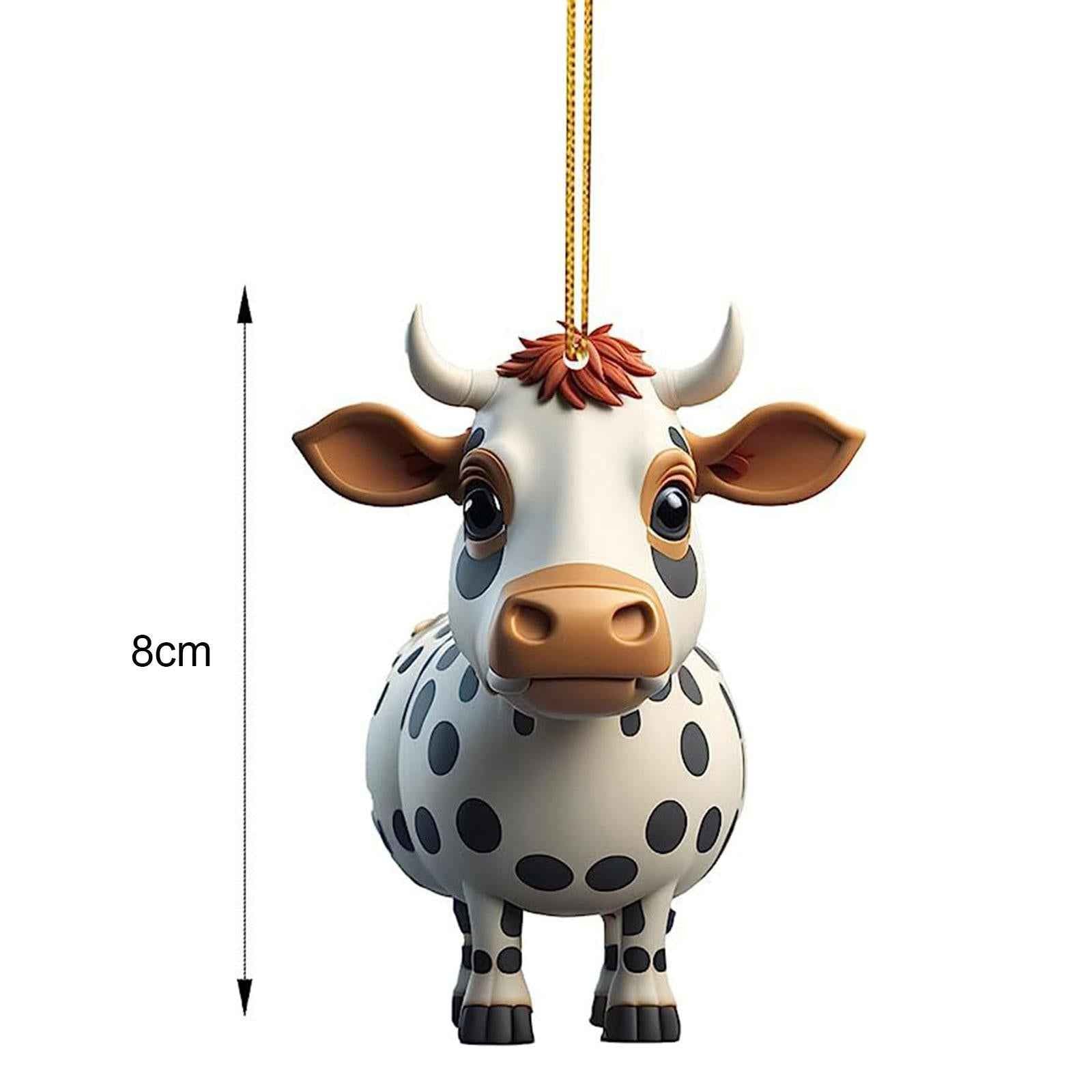 Cow Christmas Tree Decorations Home Photo Props Living Room Cow Car Pendants Style B