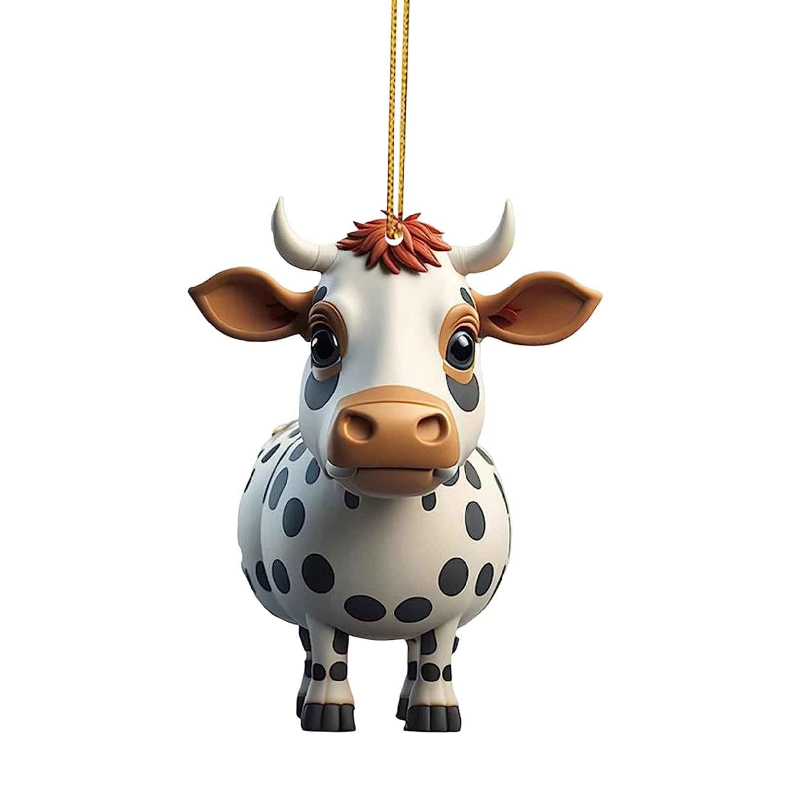 Cow Christmas Tree Decorations Home Photo Props Living Room Cow Car Pendants Style B