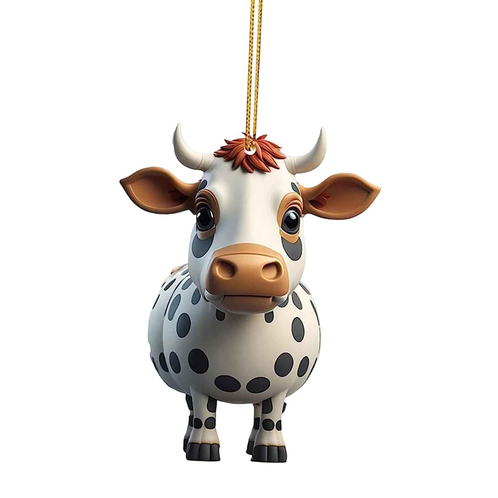 Cow Christmas Tree Decorations Home Photo Props Living Room Cow Car Pendants Style B