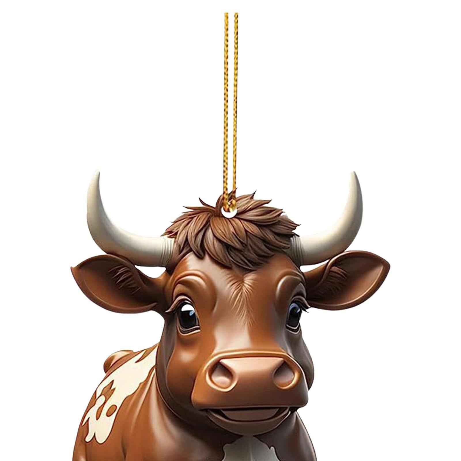 Cow Christmas Tree Decorations Home Photo Props Living Room Cow Car Pendants Style D