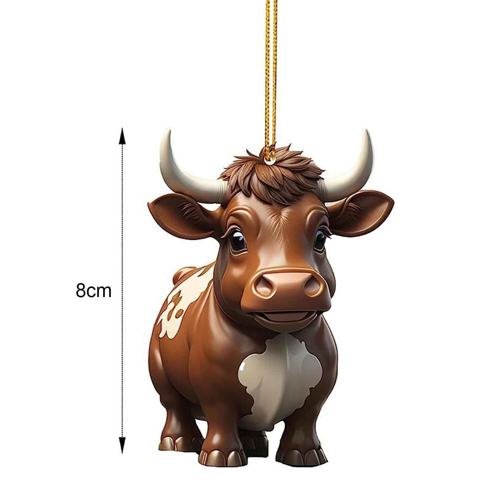 Cow Christmas Tree Decorations Home Photo Props Living Room Cow Car Pendants Style D