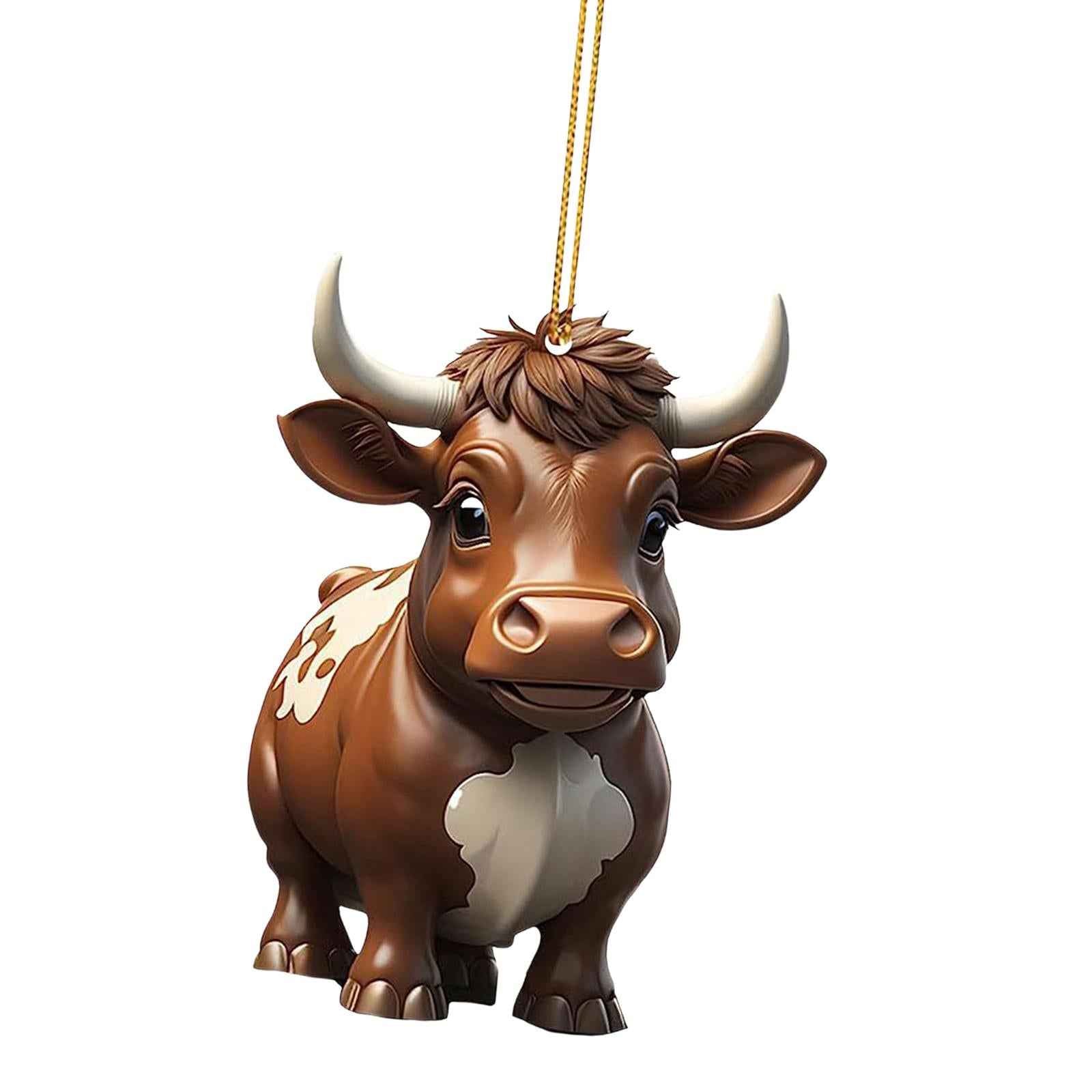 Cow Christmas Tree Decorations Home Photo Props Living Room Cow Car Pendants Style D