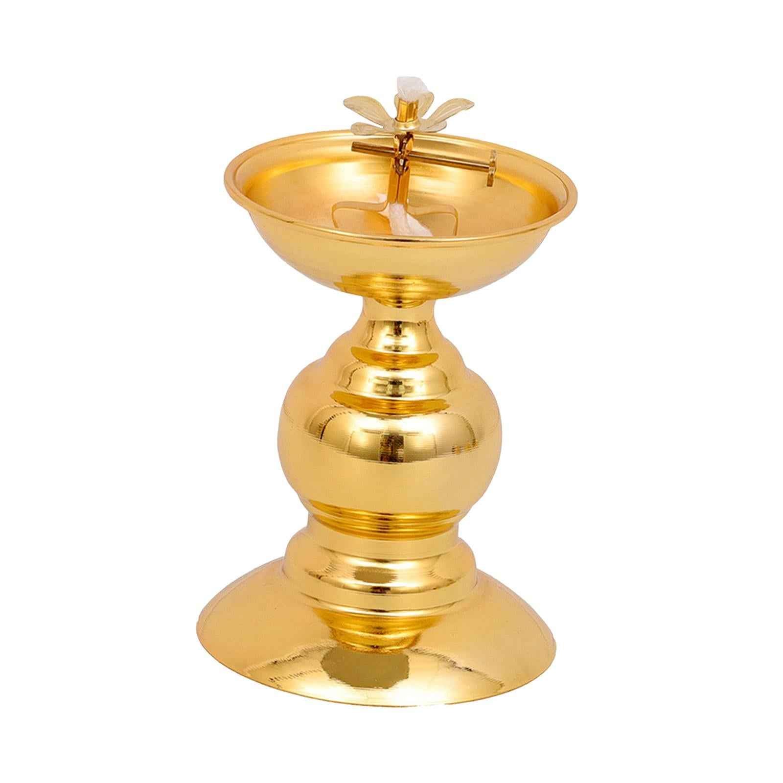 Ghee Lamp Holder Alloy Meditation Tea Light Holder for Desktop Bedroom Decor Style D