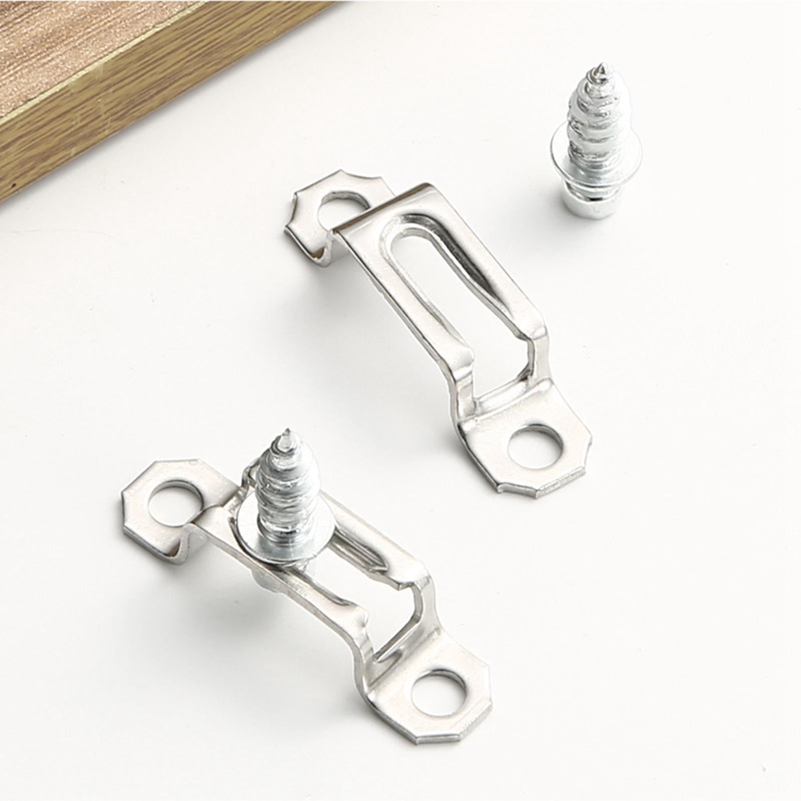 100x Invisible Connector Screw Fasteners Steel 2 in 1 Cabinet Hinge Assembly Half Silver