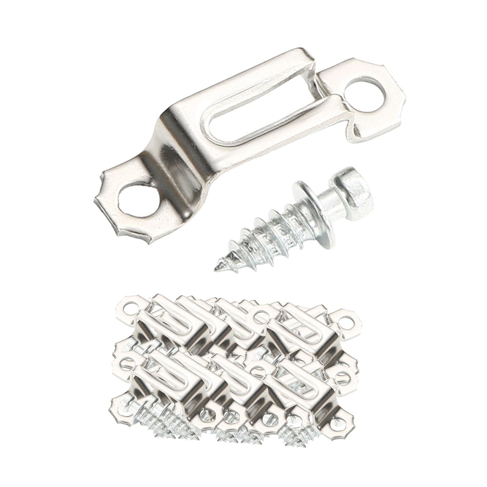 100x Invisible Connector Screw Fasteners Steel 2 in 1 Cabinet Hinge Assembly Half Silver