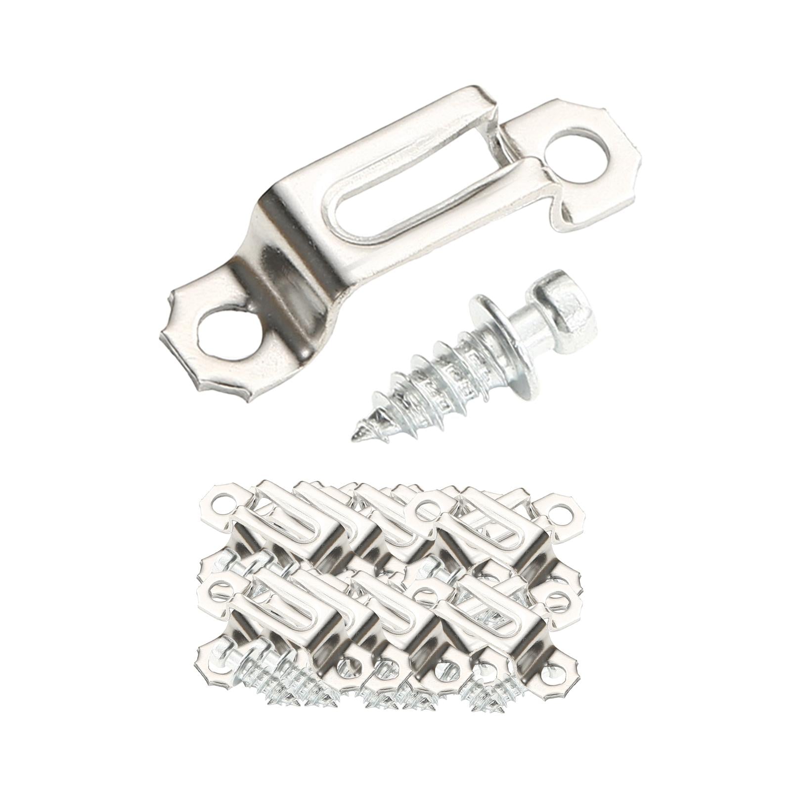 100x Invisible Connector Screw Fasteners Steel 2 in 1 Cabinet Hinge Assembly Half Silver