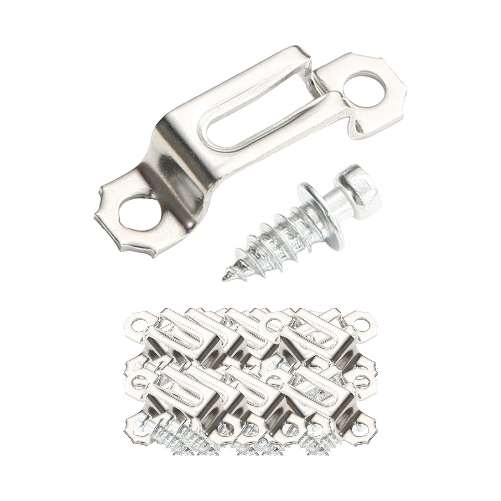 100x Invisible Connector Screw Fasteners Steel 2 in 1 Cabinet Hinge Assembly Half Silver